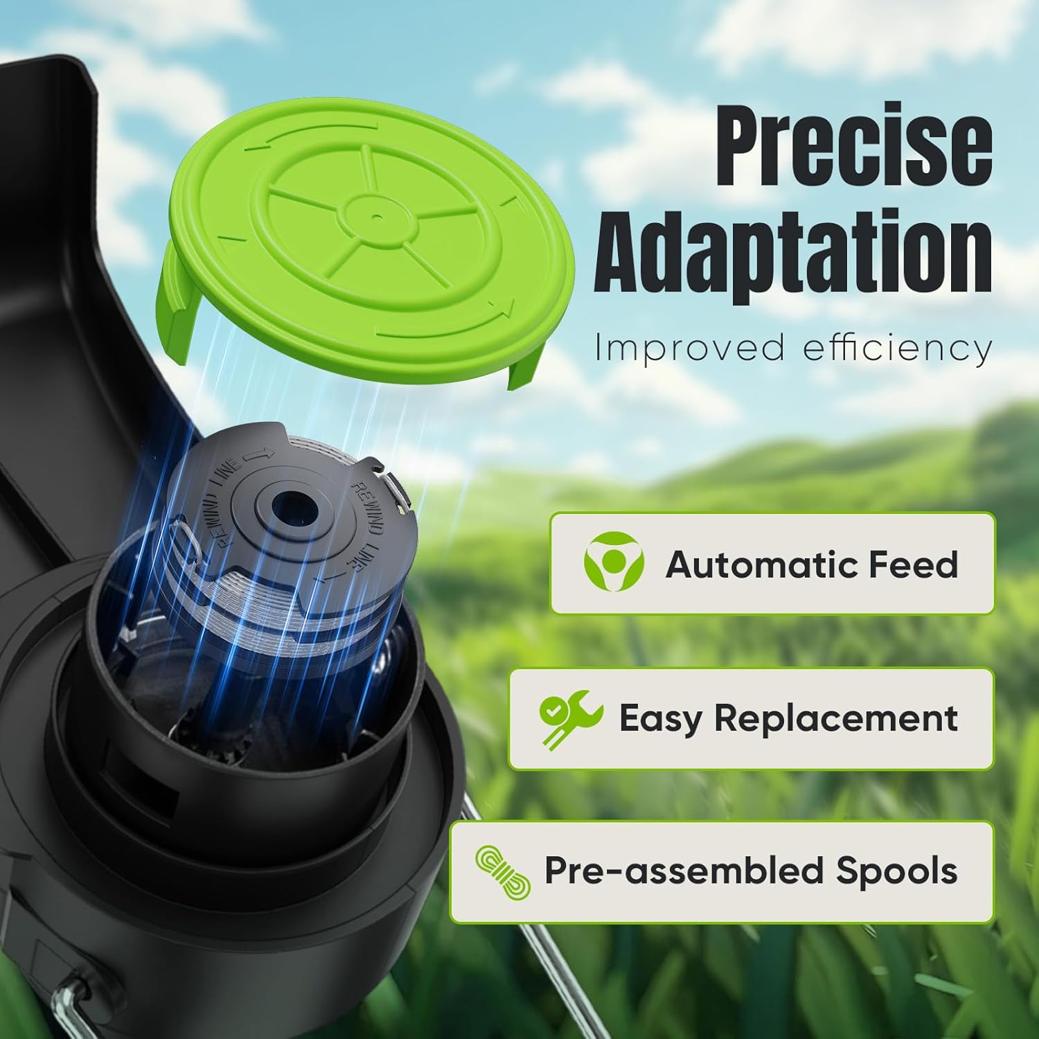 14 Pack Replacement Spool for Greenworks Weed Eater, 0.065