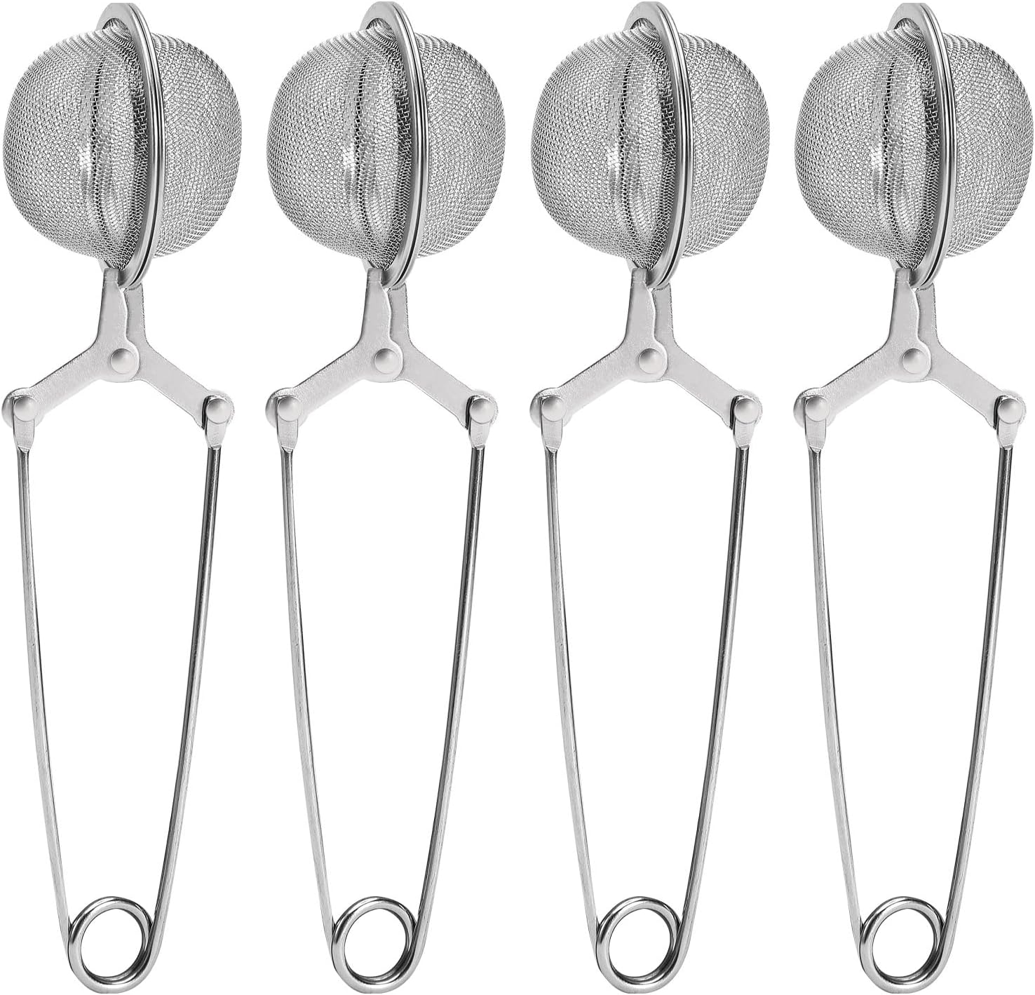 Tea Strainers for Loose Tea, 4 Pack Tea Infuser with Handle Fine Mesh Tea Ball Filter Tea Diffusers Steeper for Loose Leaf Tea, Spices, Seasonings - Image 1