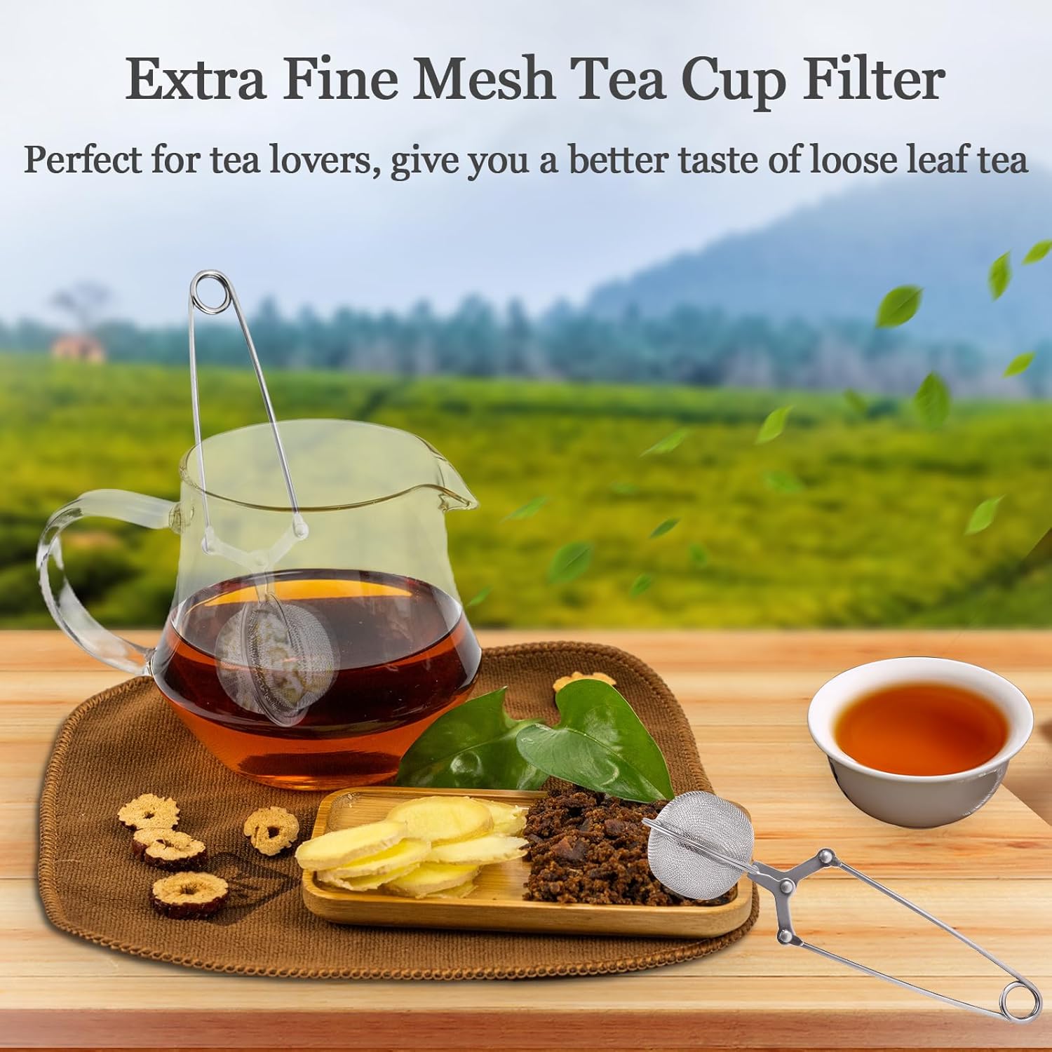 Tea Strainers for Loose Tea, 4 Pack Tea Infuser with Handle Fine Mesh Tea Ball Filter Tea Diffusers Steeper for Loose Leaf Tea, Spices, Seasonings - Image 6