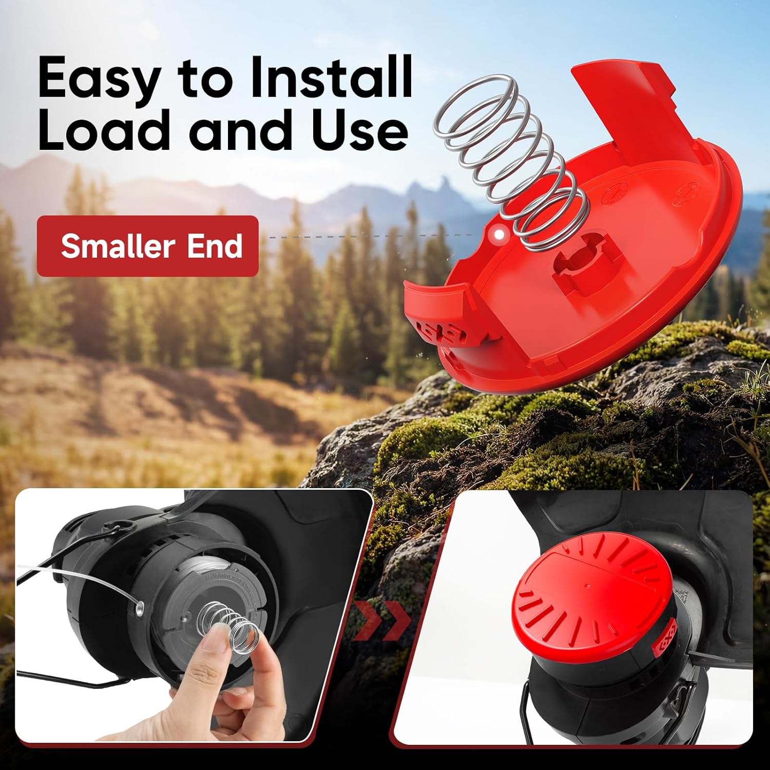4 Pcak CMZST120SC String Trimmer Spool Cap Compatible with Craftsman Weed Wacker, Weed Eater Covers Parts Fit for Craftsman CMCST910 Series, CMCST910, CMCST910M, CMCST910M1 - Image 6