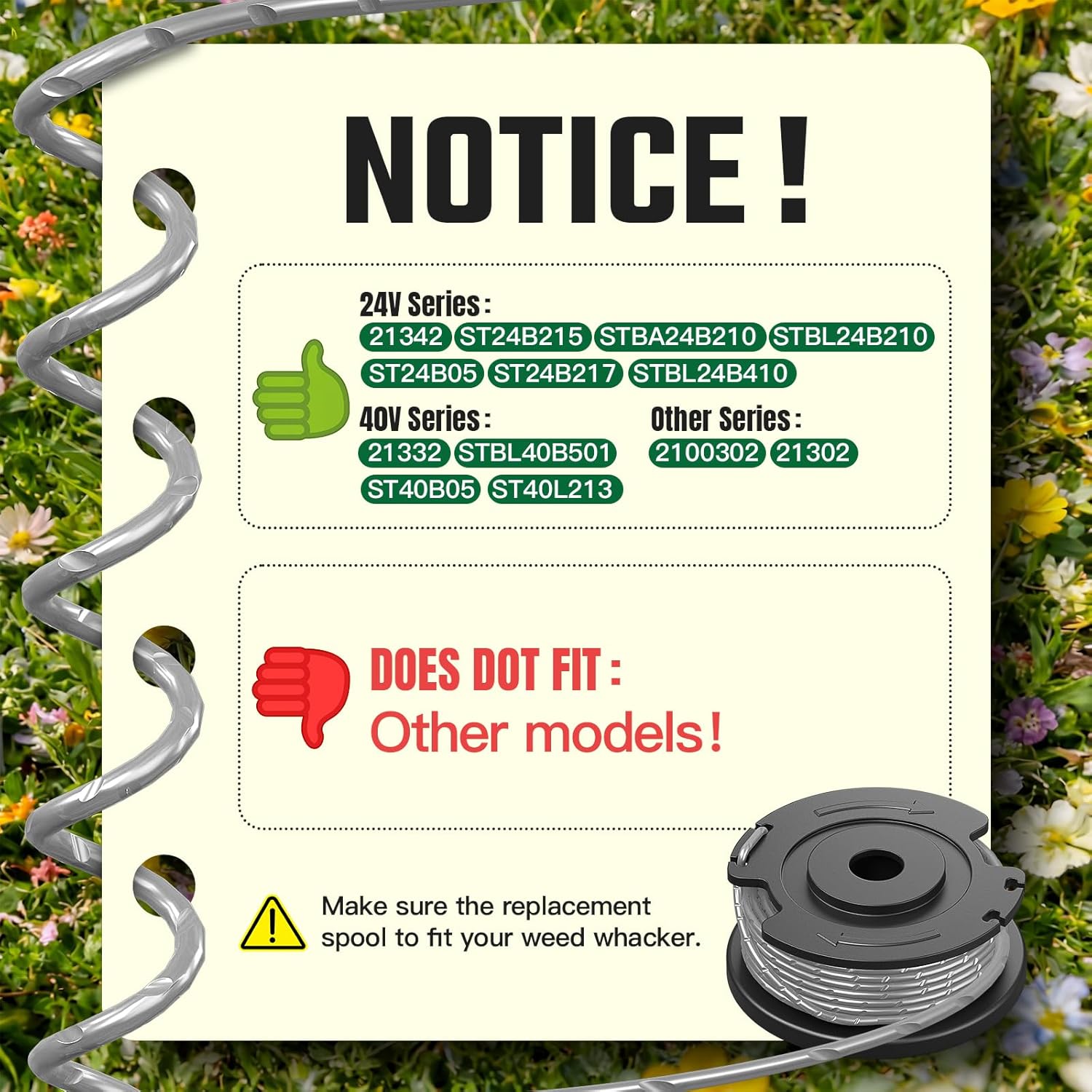 Trimmer String Spool Compatible with Greenworks, 0.065
