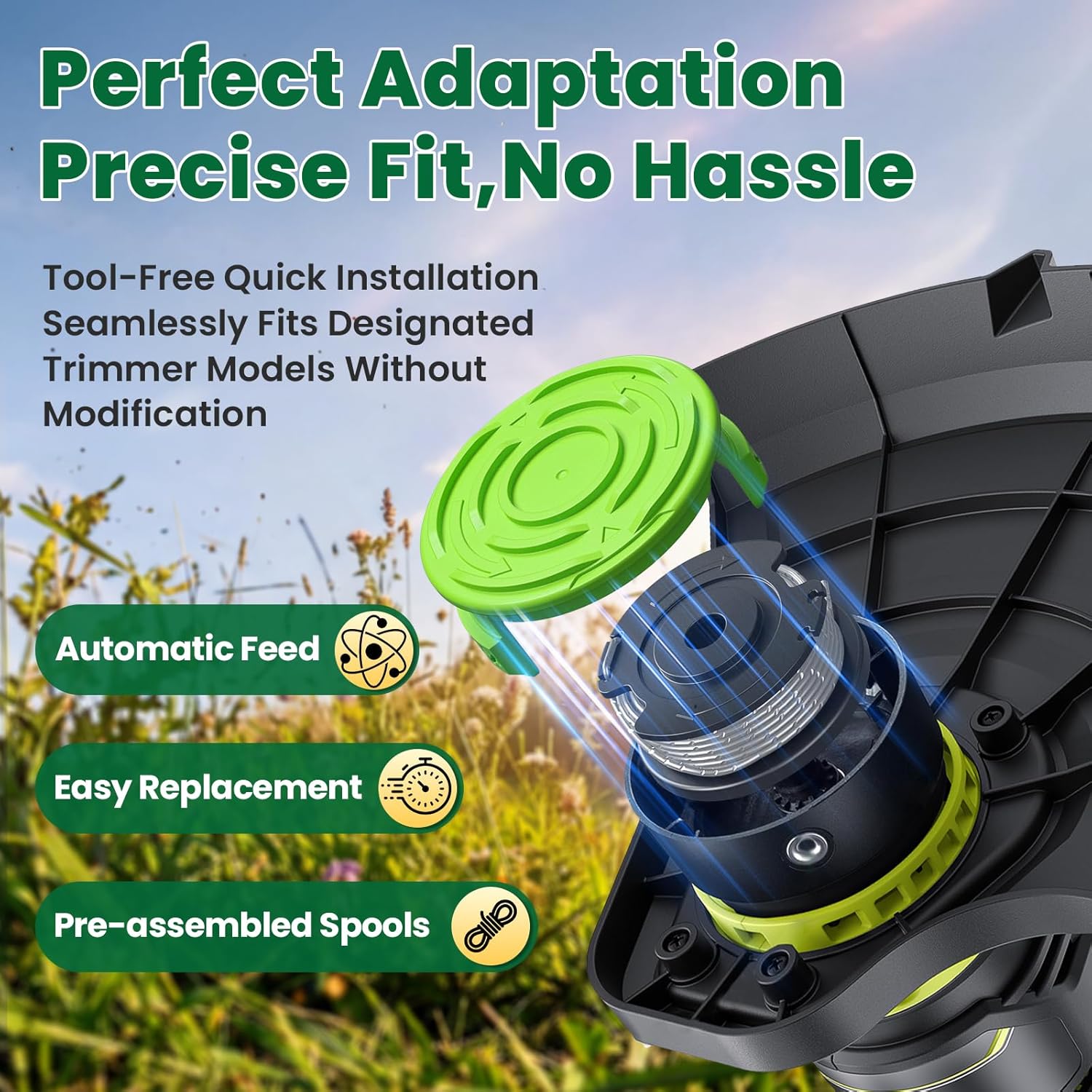 Trimmer String Spool Compatible with Greenworks, 0.065