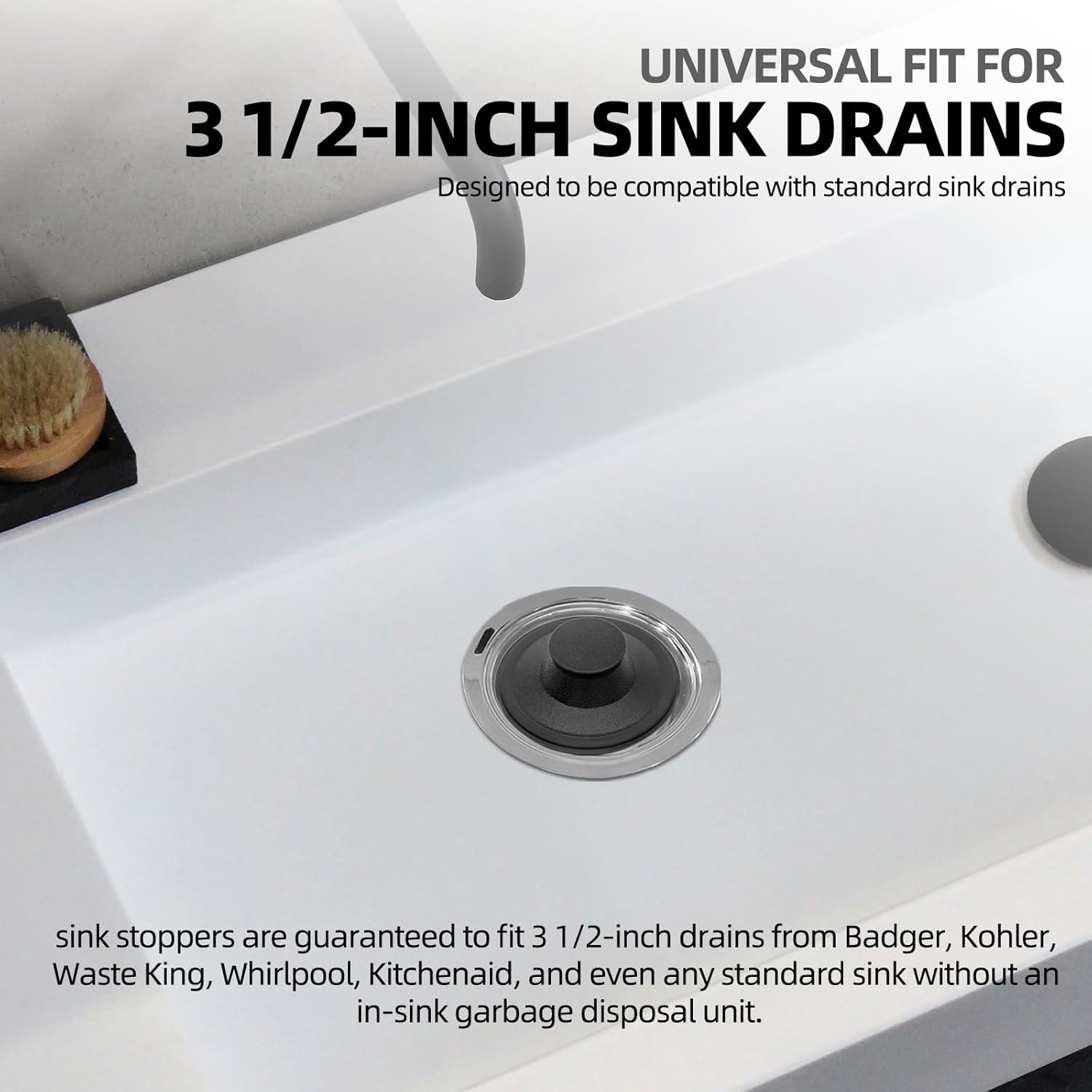 (2 Pack) Exact Replacement for InSinkErator STP-PL/STPPL Black Rubber Sink Stopper for Garbage Disposal – Compatible with Standard 3-1/2