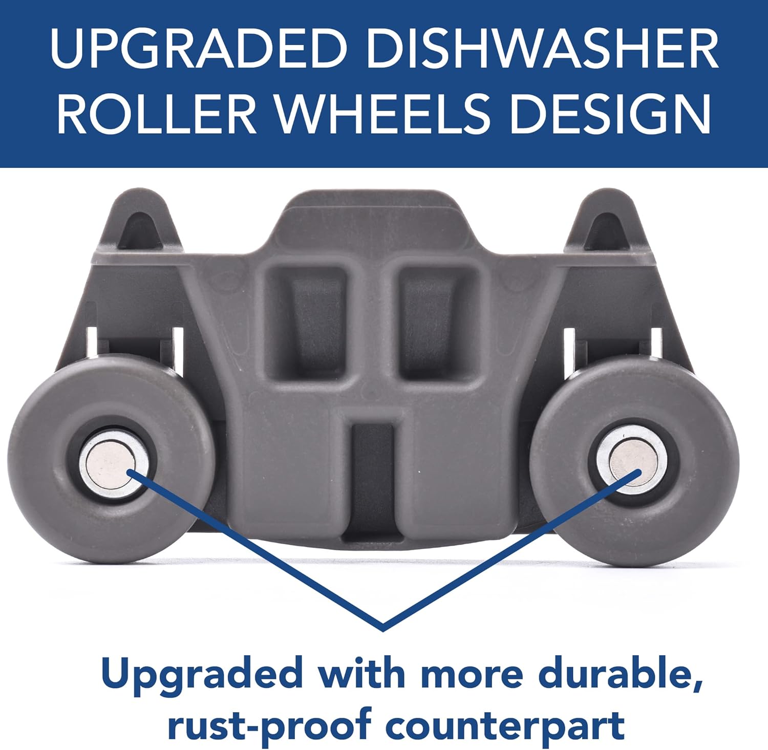 (4-pack) W10195416 NEW UPGRADED Replacement Part for Lower Dishwasher Wheel – Compatible with GE/Whirlpool/Kenmore - AP5983730, W10195416V, W10105417, PS11722152, W10195416VP - Image 3