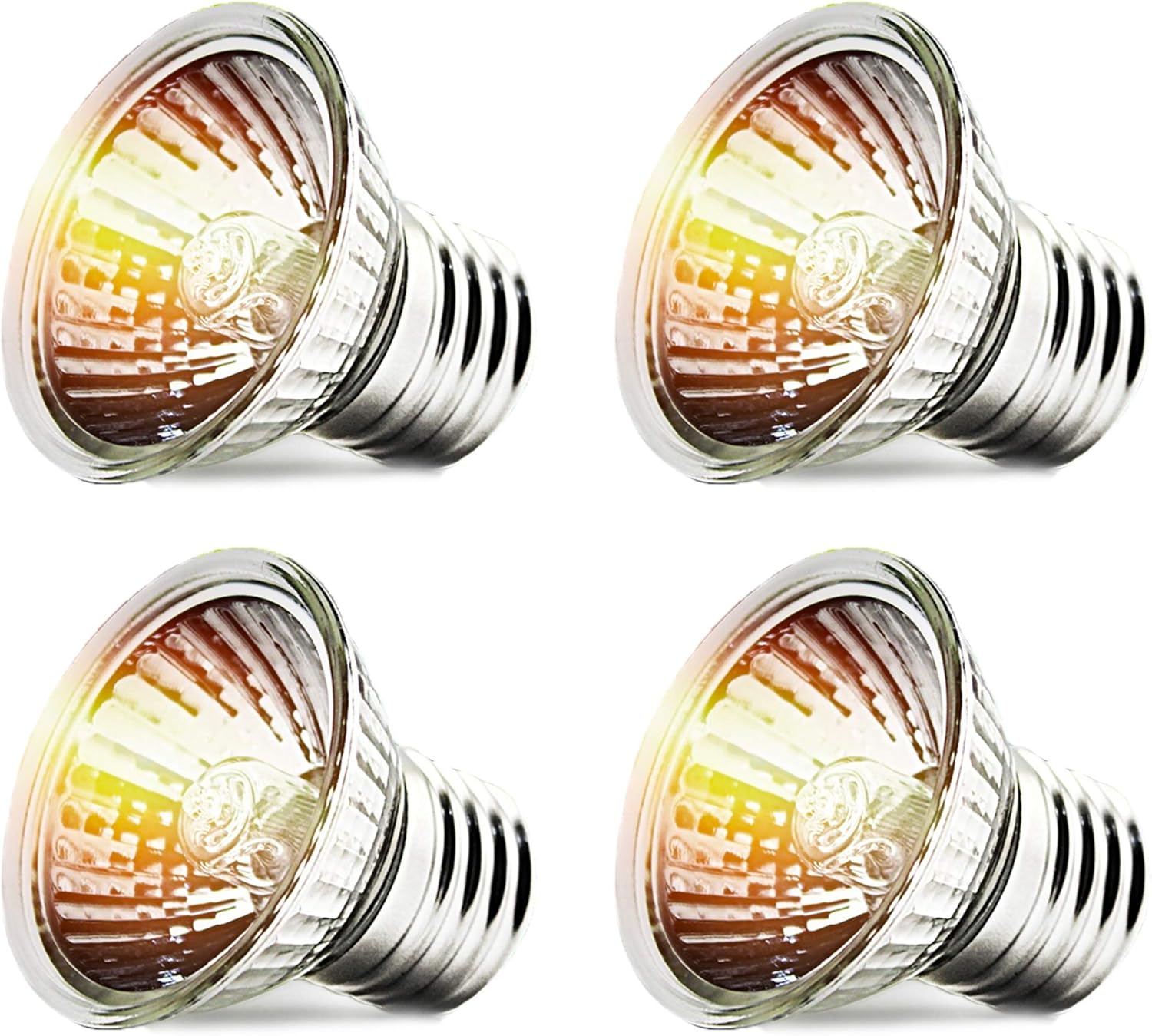4-Pack 75W UVA+UVB Bulbs | Heat and Light for Reptiles and Amphibian Tanks, Terrariums and Cages | Works with Various Lamp Fixtures - Image 1