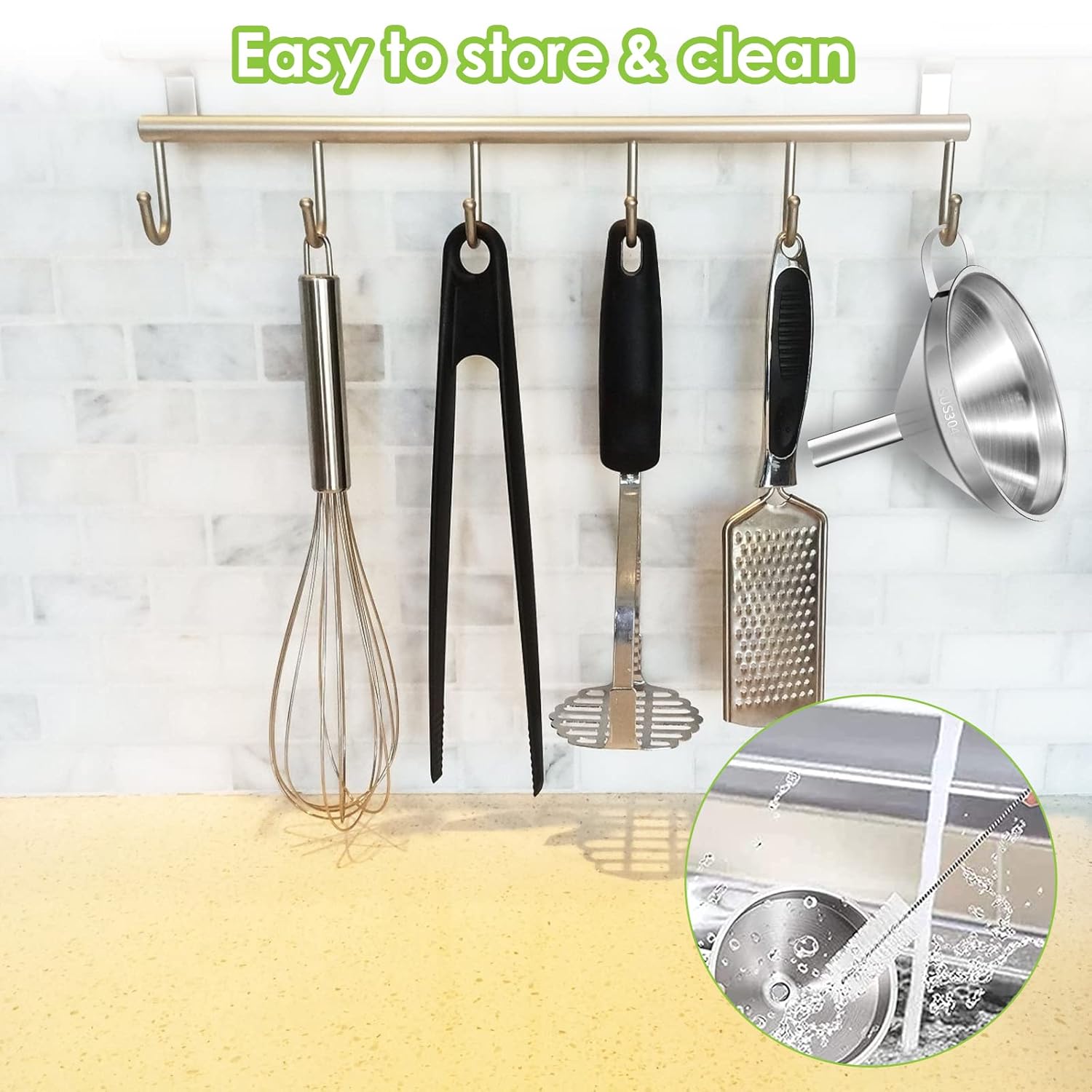 Stainless Steel Kitchen Funnel, 4.3-Inch Food Grade Metal Funnel with Strainer for Filling Bottles, Transferring Liquid, Oil, Juice, Milk - Image 7