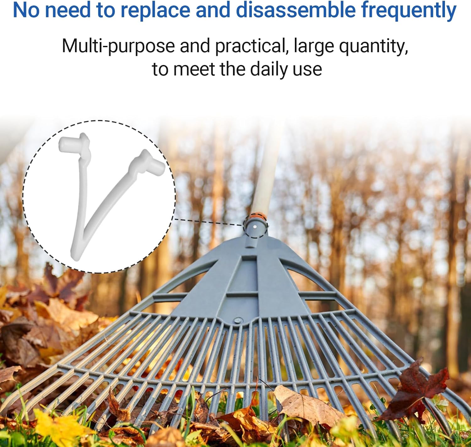 (21-Pack)  Replacement Pool V-Clips - Pool Brush Plastic Clips/Pool Pole Net Clips for Cleaning Pool Walls - Perfect for Pool Brushes, Skimmers, and Leaf Nets - Made from Heavy-Duty Plastic - Image 4
