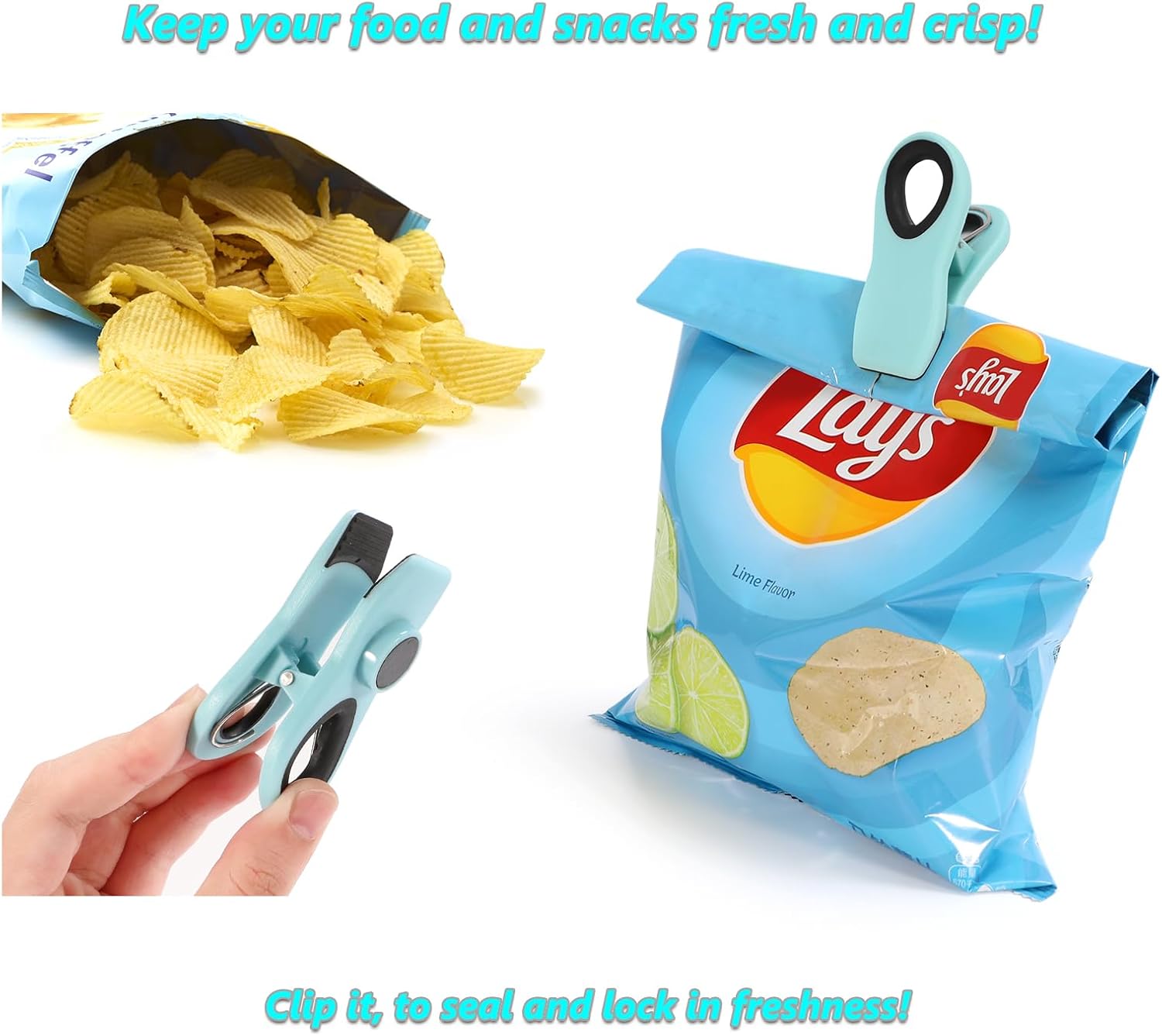 12 Pack Chip Clips, Magnetic Bag Clip with Airtight Seal for Chips, Bread, Snacks, Fridge Organizer Kitchen Storage Clips Multicolor - Image 4