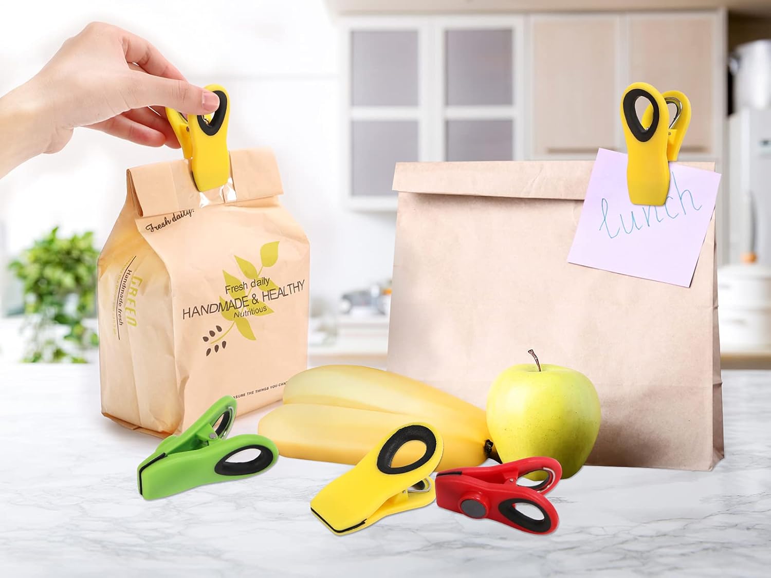 12 Pack Chip Clips, Magnetic Bag Clip with Airtight Seal for Chips, Bread, Snacks, Fridge Organizer Kitchen Storage Clips Multicolor - Image 5