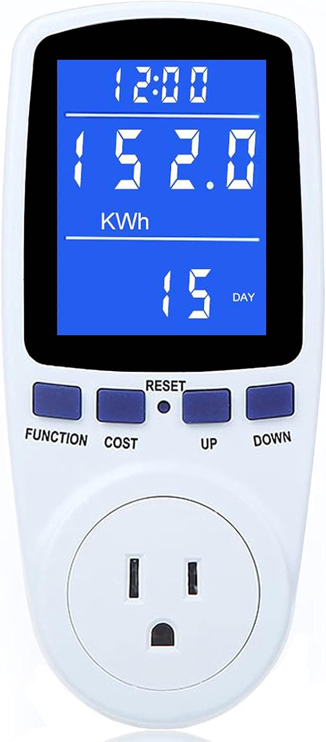 Upgraded Watt Power Meter Plug Home Electrical Usage Monitor Consumption, Energy Voltage Amps Kill Tester with Backlight, Overload Protection, 7 Modes Display - Image 1