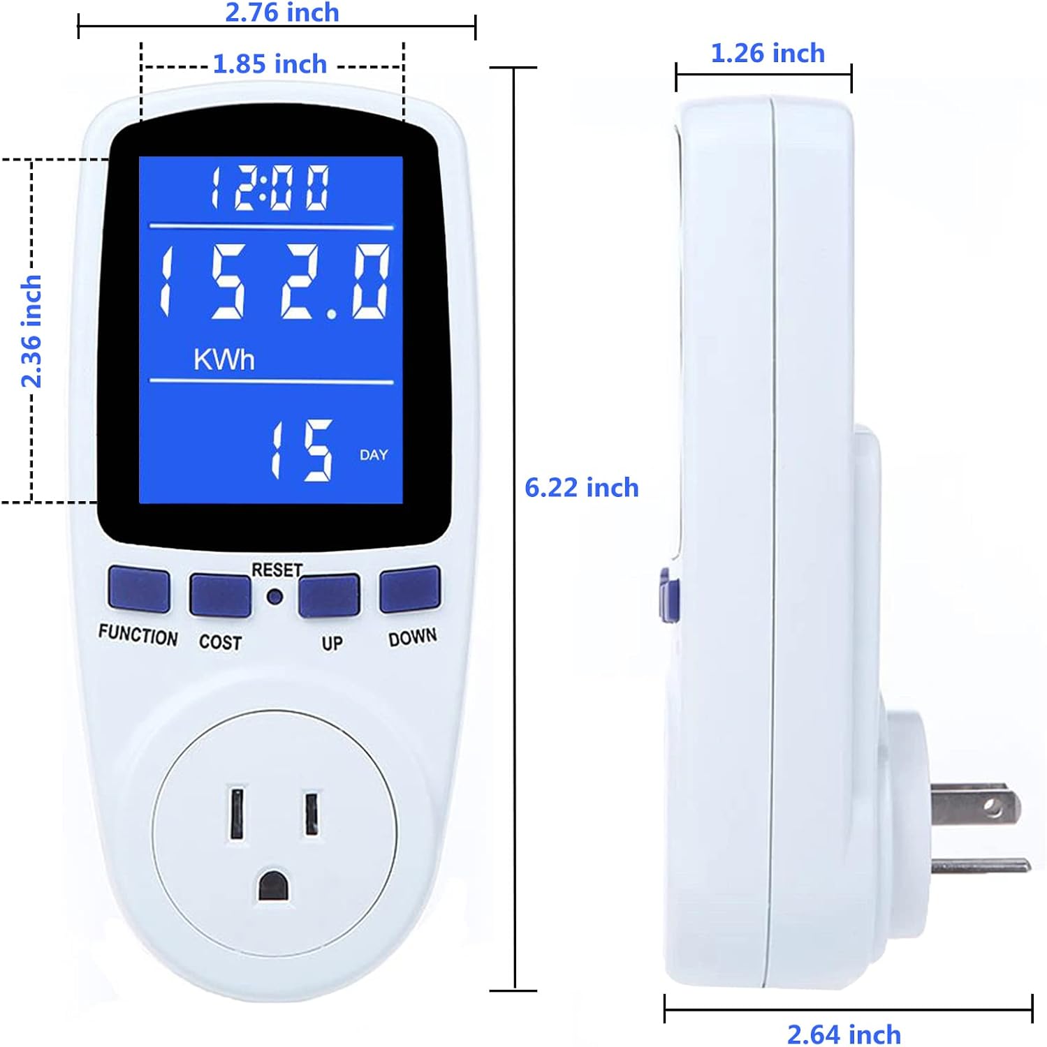 Upgraded Watt Power Meter Plug Home Electrical Usage Monitor Consumption, Energy Voltage Amps Kill Tester with Backlight, Overload Protection, 7 Modes Display - Image 8