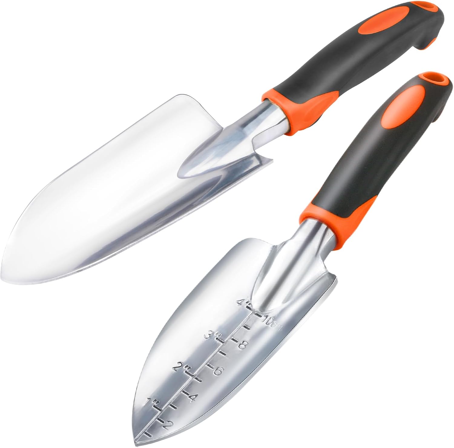 Garden Shovel Trowel Garden Tool Set, 2 Pack Heavy Duty Gardening Tools Set Include Wide Garden Trowel, Hand Shovel with Measurement Mark, Small Shovels for Gardening Digging Planting Transplanting - Image 1