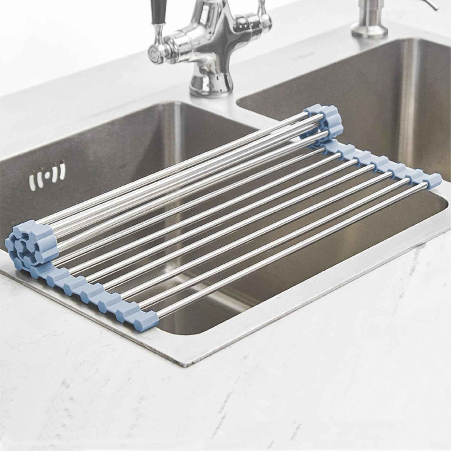 Over The Sink Dish Drying Rack, Roll Up Dish Drying Rack + Garden Shovel Trowel Garden Tool with Measurement Mark - Image 5