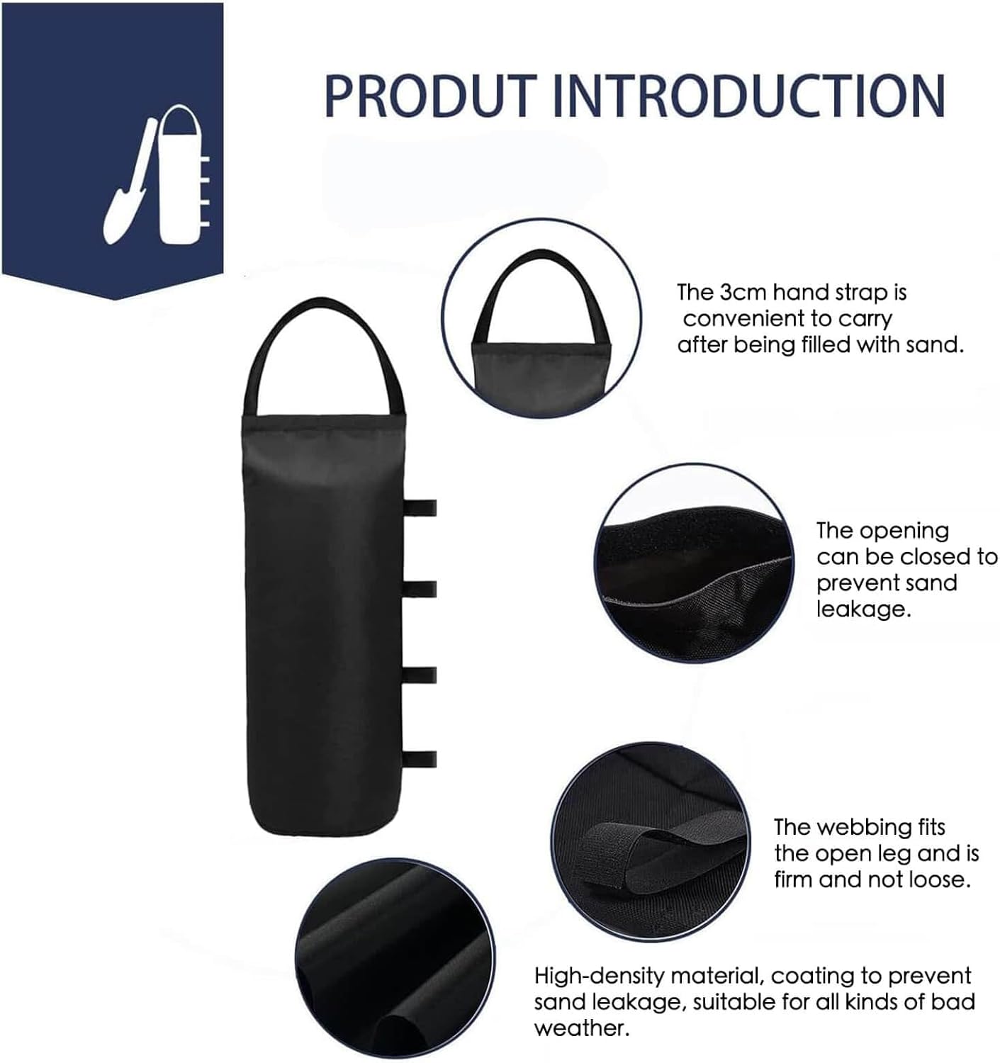 112 LBS Canopy Weights Sand Bags for Canopy Outdoor Advertising Tent Sunshade Fixed Windproof Pop up Tent（No Sand） 4-Pack Package May Vary - Image 4