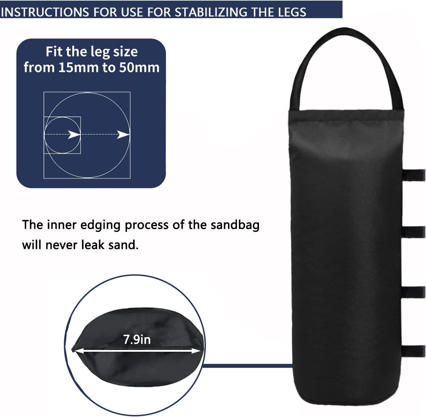 112 LBS Canopy Weights Sand Bags for Canopy Outdoor Advertising Tent Sunshade Fixed Windproof Pop up Tent（No Sand） 4-Pack Package May Vary - Image 5