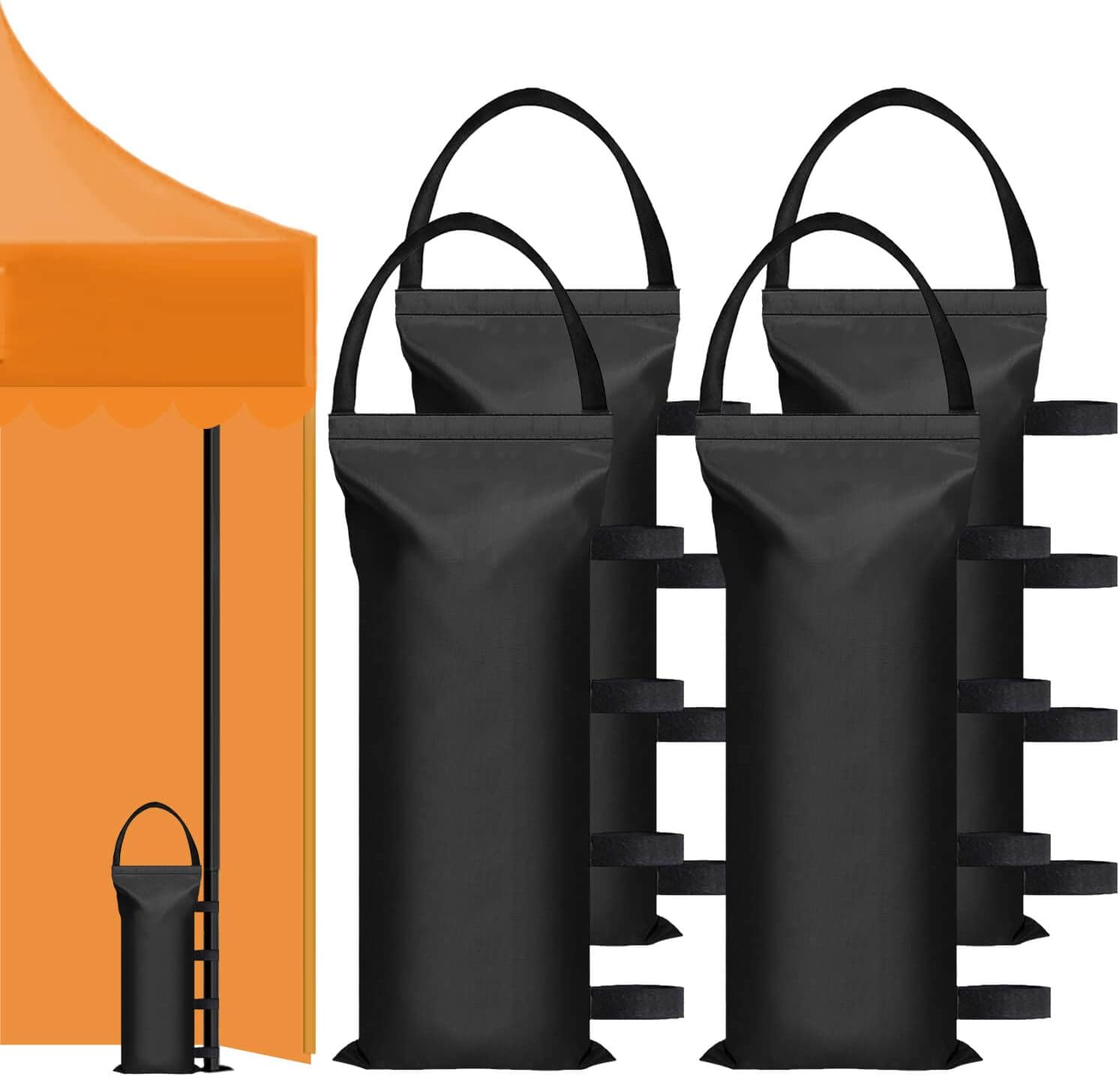 100 LBS Canopy Weights Sand Bags for Canopy Outdoor Advertising Tent Sunshade Fixed Windproof Pop up Canopy Tent（No Sand Black (4-Pack) - Image 1
