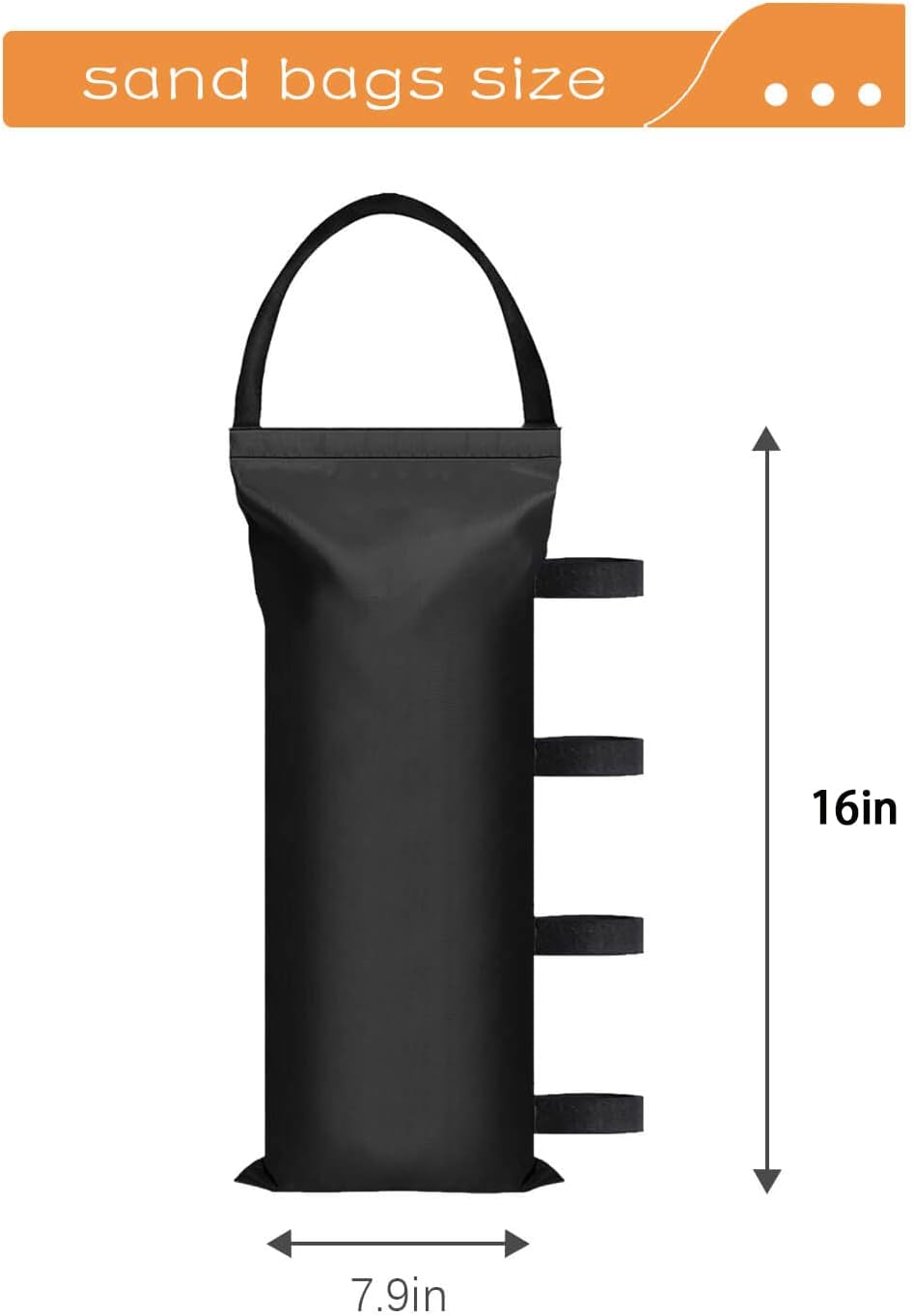 100 LBS Canopy Weights Sand Bags for Canopy Outdoor Advertising Tent Sunshade Fixed Windproof Pop up Canopy Tent（No Sand Black (4-Pack) - Image 2