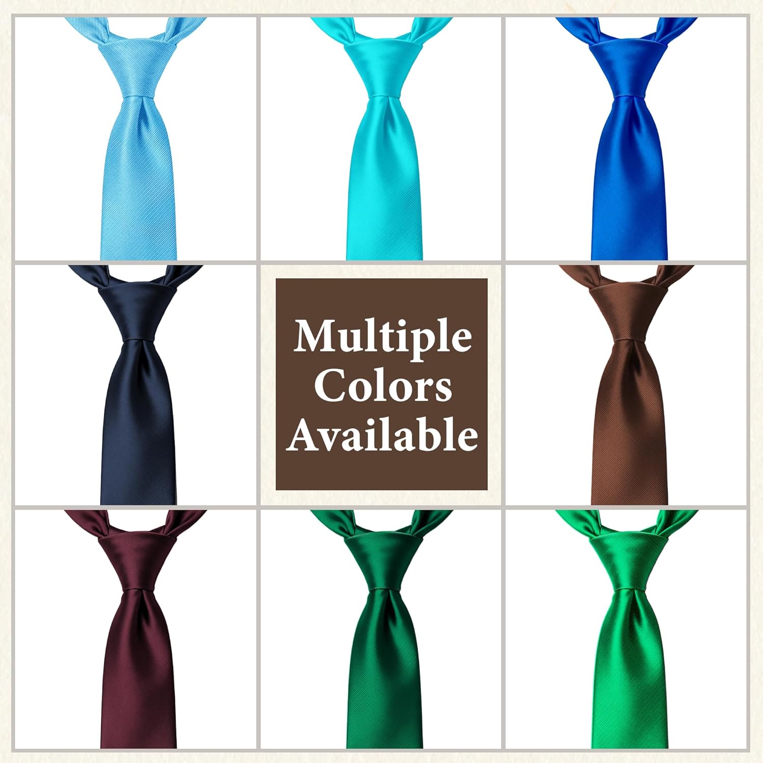 Ties for Men, Solid Color Neckties, Mens Black Tie, Neck Ties Formal for Wedding, Business, Party - Image 5