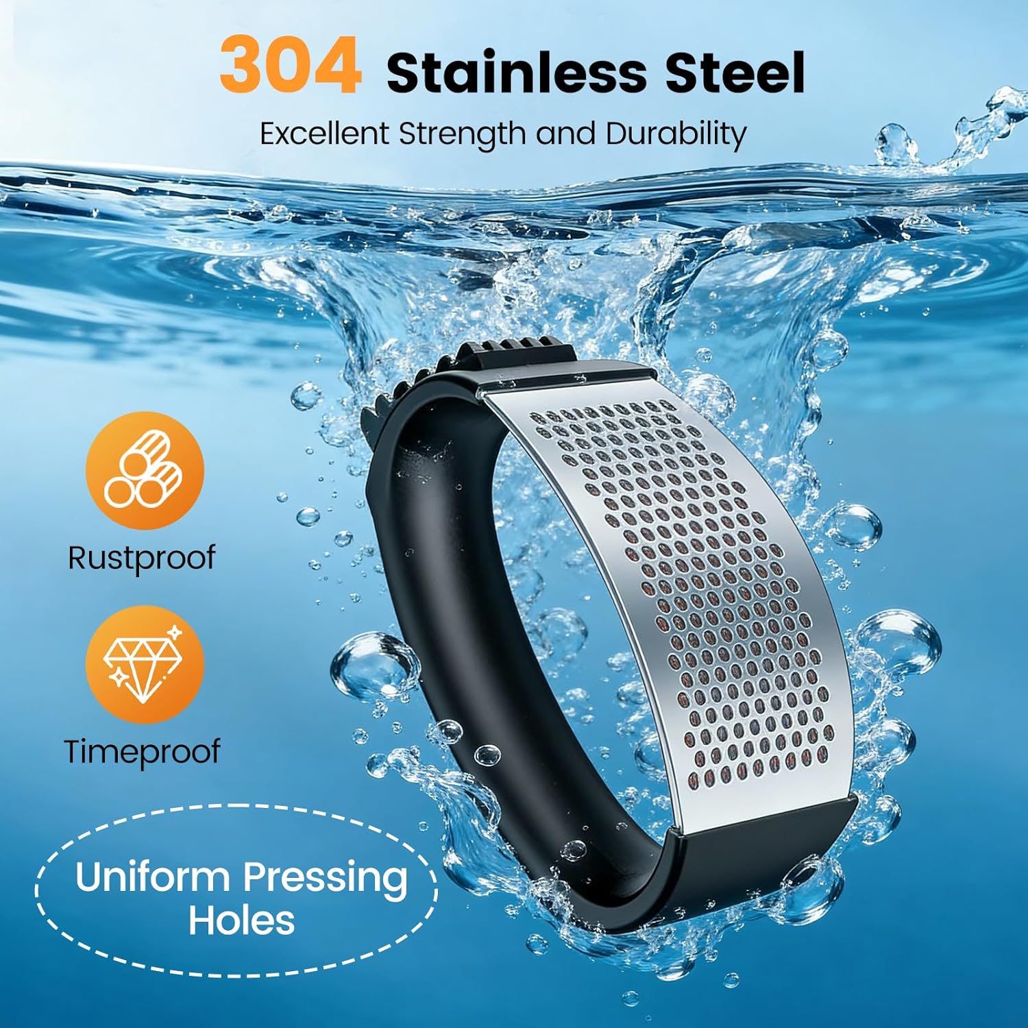 Garlic Press Rocker Set with Garlic Peeler & Cleaning Brush,Stainless Steel Garlic Mincer Crusher,Easy Kitchen Gadget for Effortless Smashing,Kitchen Essentials,Home and Kitchen Utensils Accessories - Image 4