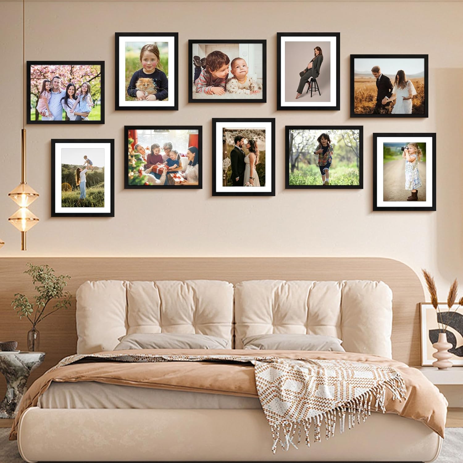 8x10 Picture Frame Set of 2, Photo Frame with HD Plexiglass, Display Pictures 5x7 with Mat or 8x10 Without Mat Multi Picture Frames Collage for Tabletop or Wall Display, Black - Image 7