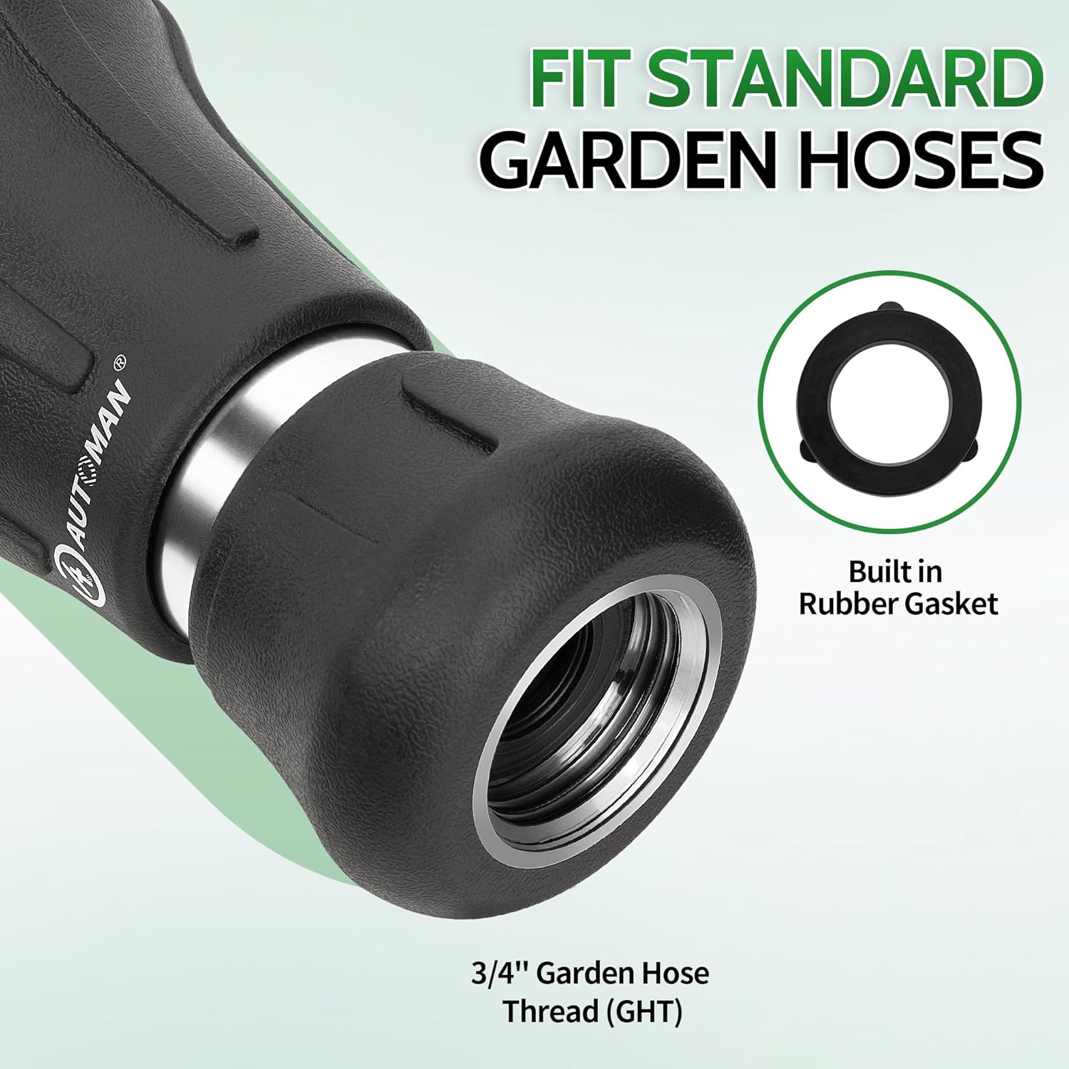 Garden Hose Nozzle Heavy Duty, Fireman Hose Nozzle, High Pressure Water Hose Sprayer Nozzle, Adjustable Spray Nozzles for Washing Car, Cleaning Ground, Watering Plants, Showing Pets - Image 4