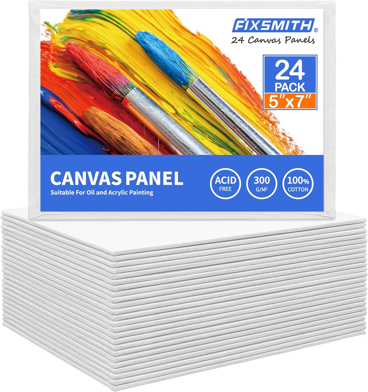 Canvas Boards for Painting 5x7 Inch, Super Value 24 Pack Mini Canvases, White Blank Canvas Panels, 100% Cotton Primed, Painting Art Supplies - Image 1