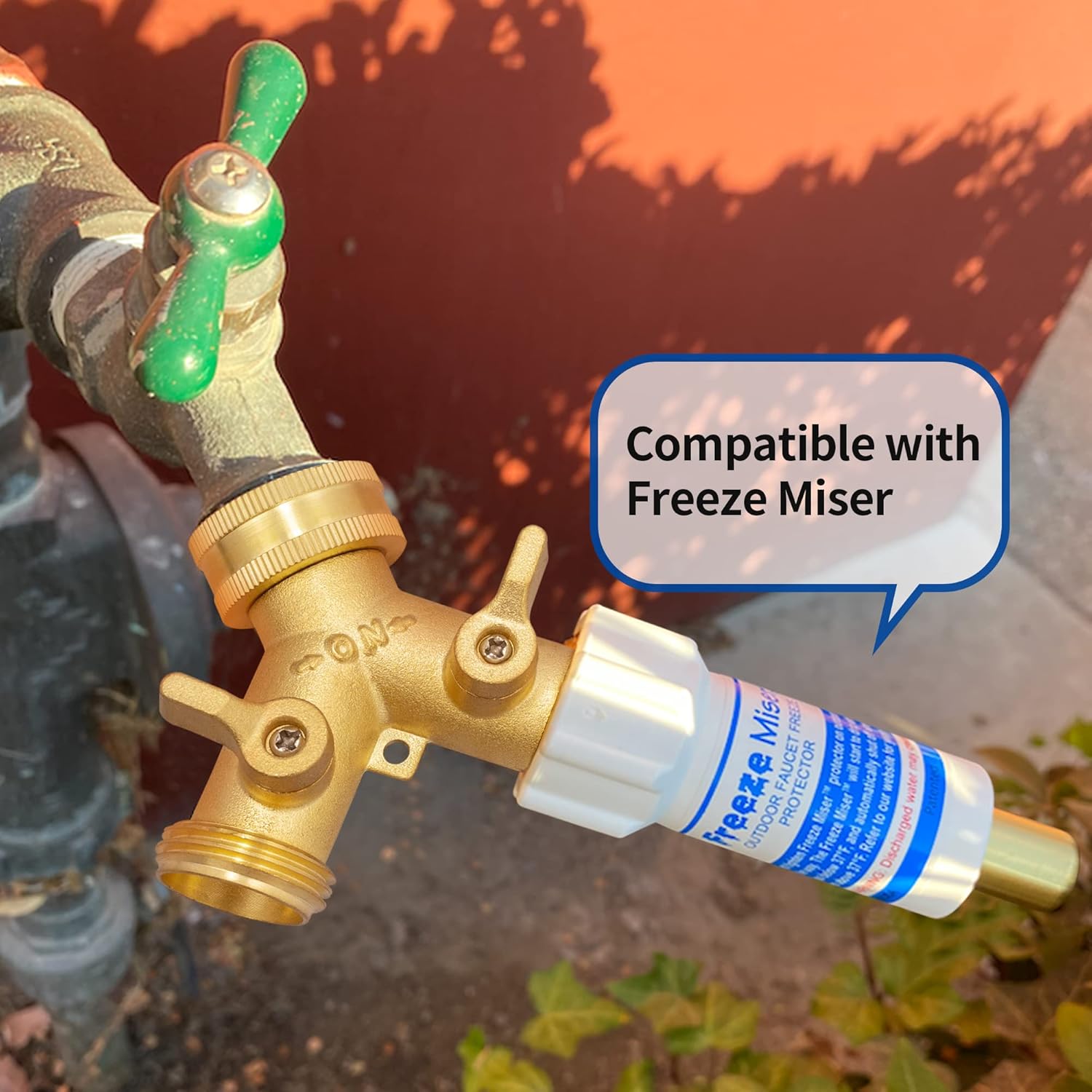 Hose Splitter 2 Way, Garden Hose Splitter, 100% Rustproof Brass Water Hose Splitter with Adjustable Flow Valves, Seamless Design & 2 Extra Rubber Washers - 3/4