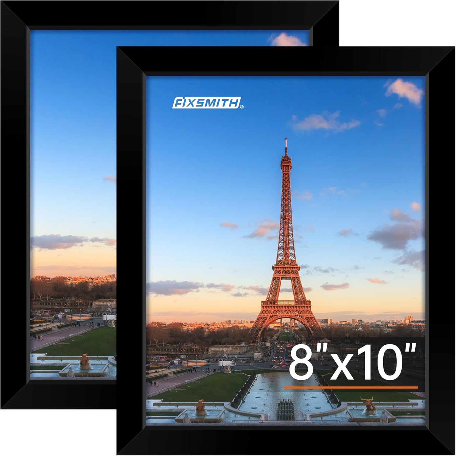 8x10 Picture Frame, Black Poster Frame with HD Plexiglass, Display Pictures 5x7 with Mat or 8x10 Without Mat, Photo Frames Collage for Tabletop or Wall Display, 2 Pack - Image 1