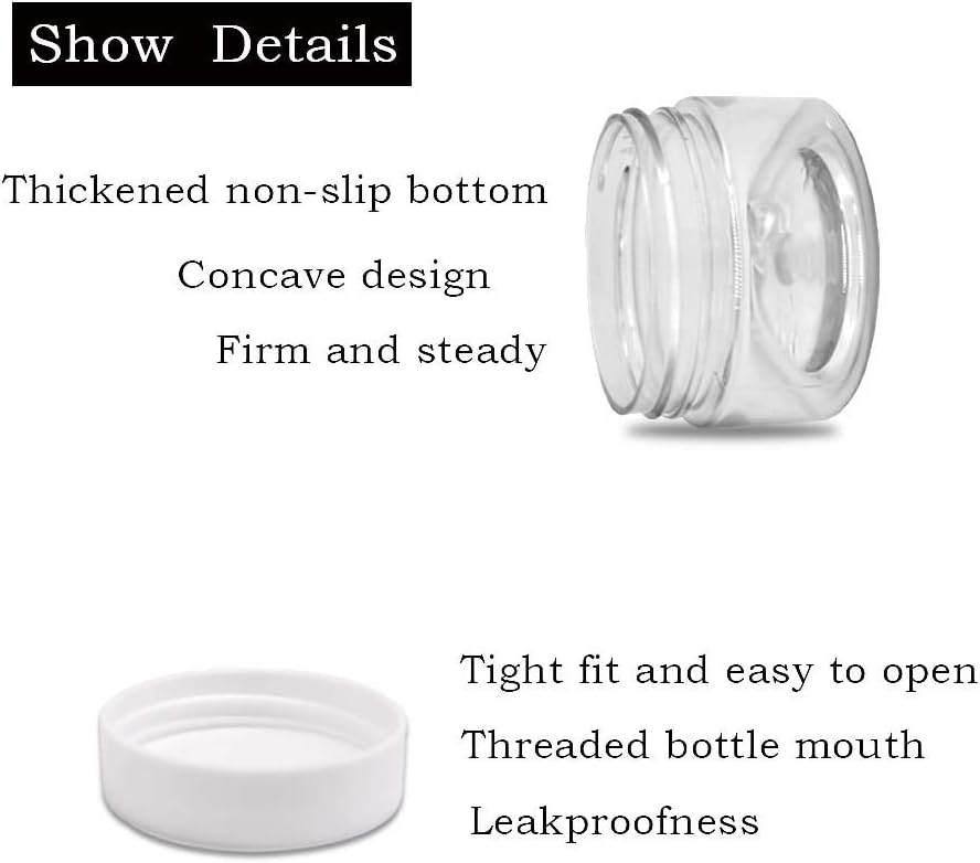 24 Pcs 1oz Plastic Cosmetic Jars,Round Leak Proof Clear Container with Lid,Wide-Mouth Refillable Small Storage Containers for Slime,Cosmetic,Lotion,Candy,Craft - Image 4
