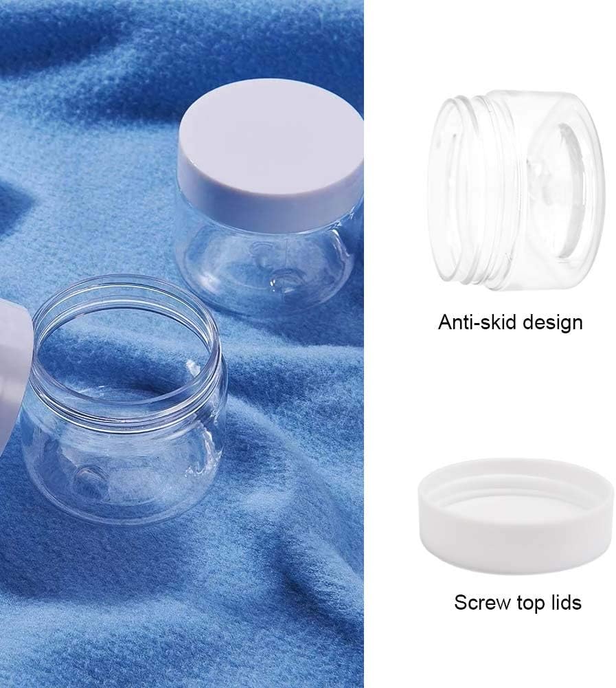 24 Pcs 1oz Plastic Cosmetic Jars,Round Leak Proof Clear Container with Lid,Wide-Mouth Refillable Small Storage Containers for Slime,Cosmetic,Lotion,Candy,Craft - Image 5
