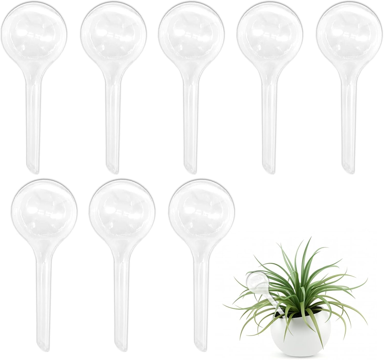 8 Pcs Clear Plant Watering Globes,Plastic Self-Watering Bulbs,Automatic Watering Globes,Garden Water Device for Plant Indoor Outdoor - Image 1