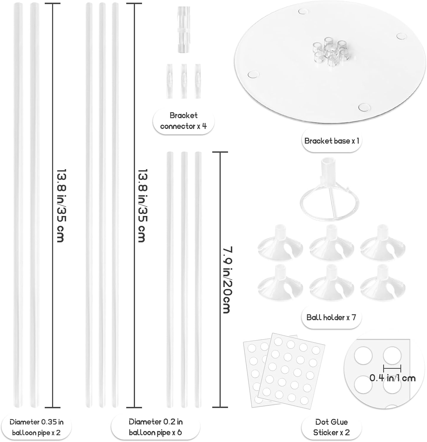 6 Sets Balloon Sticks with Base,Balloon Stand Kits,Balloon Stands with Base for Table Center Floor Birthday Wedding Party Decorations - Image 2