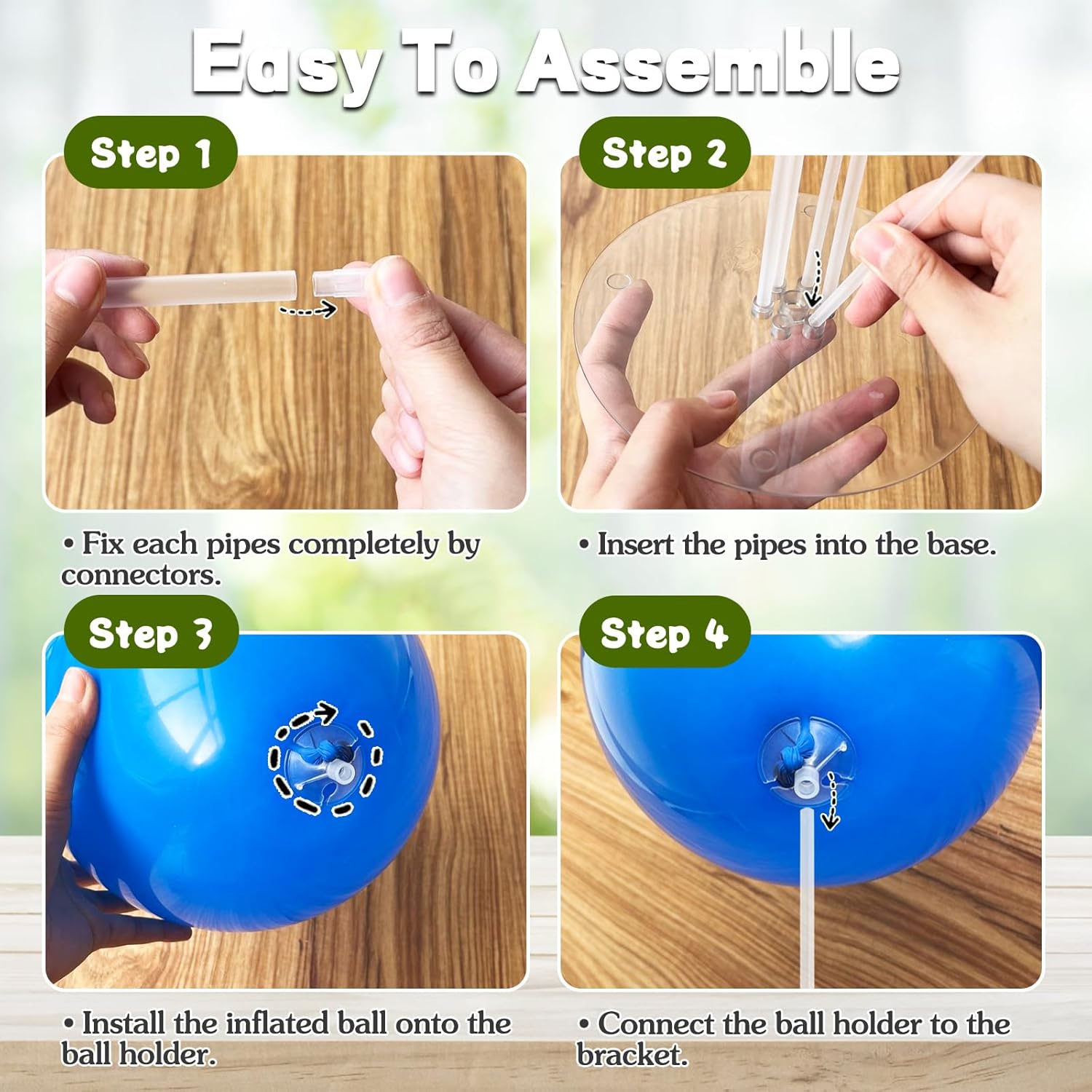6 Sets Balloon Sticks with Base,Balloon Stand Kits,Balloon Stands with Base for Table Center Floor Birthday Wedding Party Decorations - Image 5