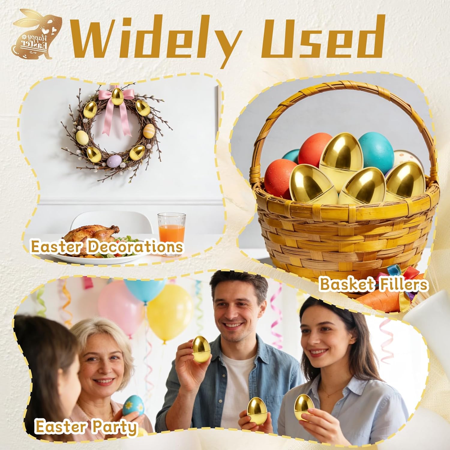 30 Pcs Gold Easter Eggs,2.3