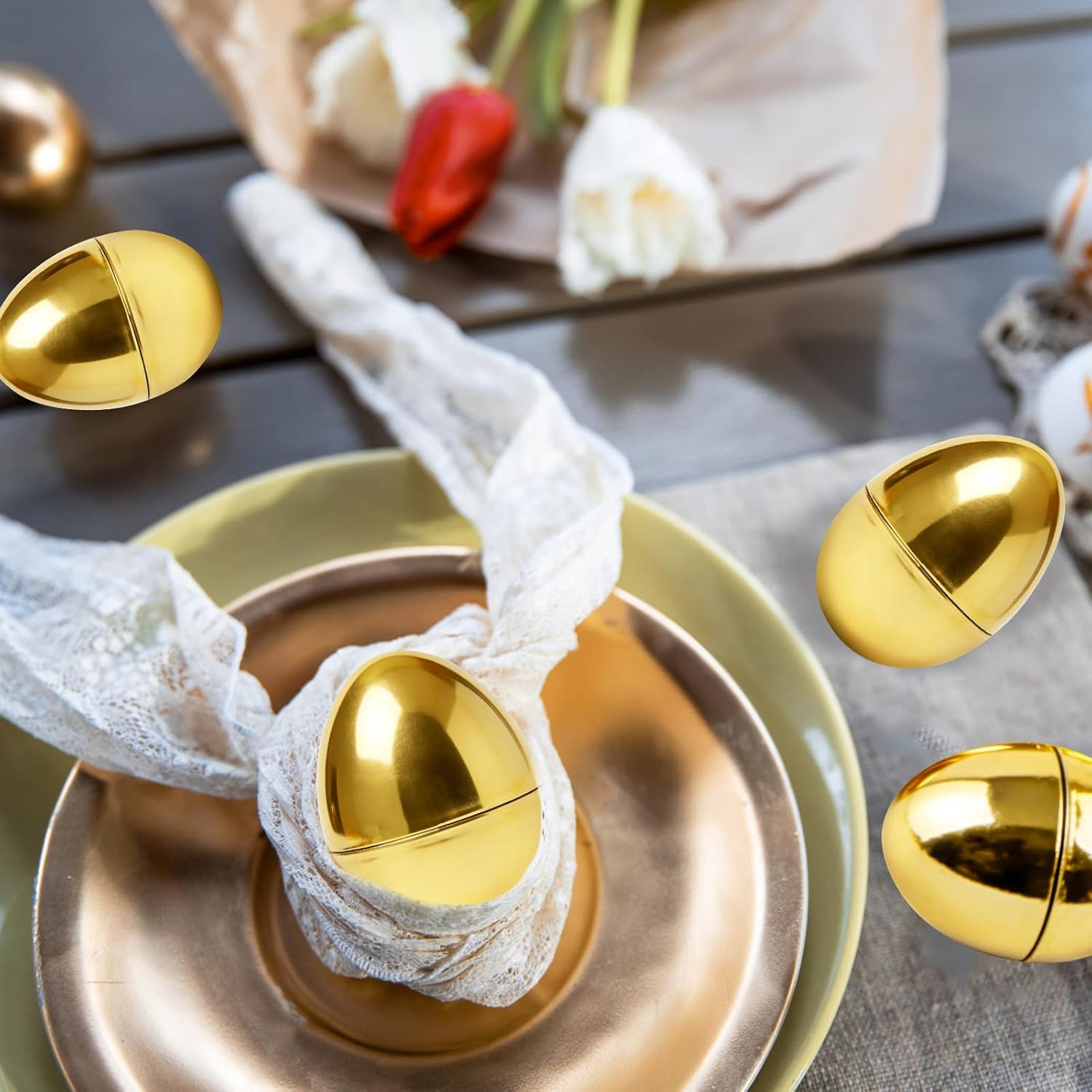 30 Pcs Gold Easter Eggs,2.3