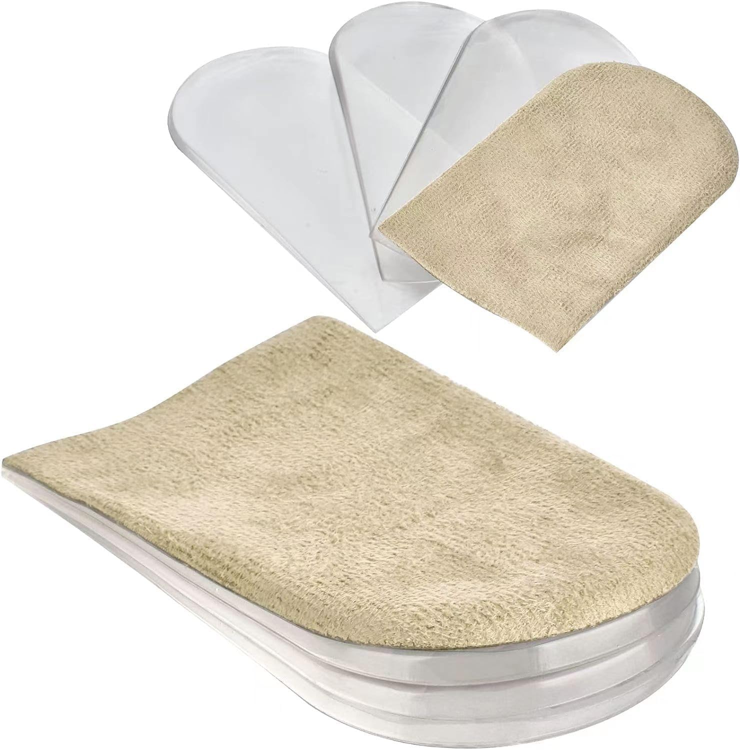 Adjustable Heel Lift Inserts 2 Pack Soft Silicone Height Increase Insoles Heel Lifts for Shoes 1/4