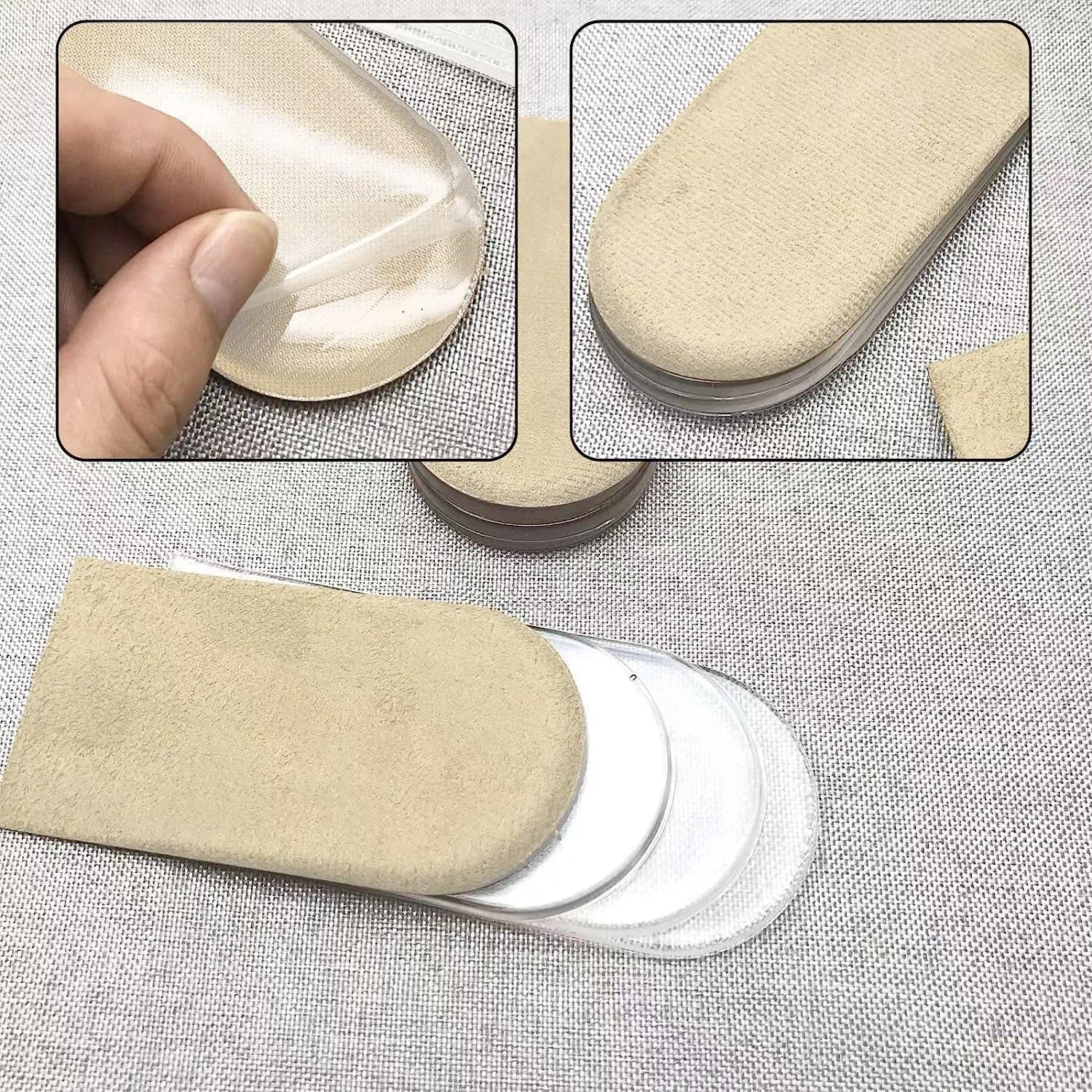 Adjustable Heel Lift Inserts 2 Pack Soft Silicone Height Increase Insoles Heel Lifts for Shoes 1/4