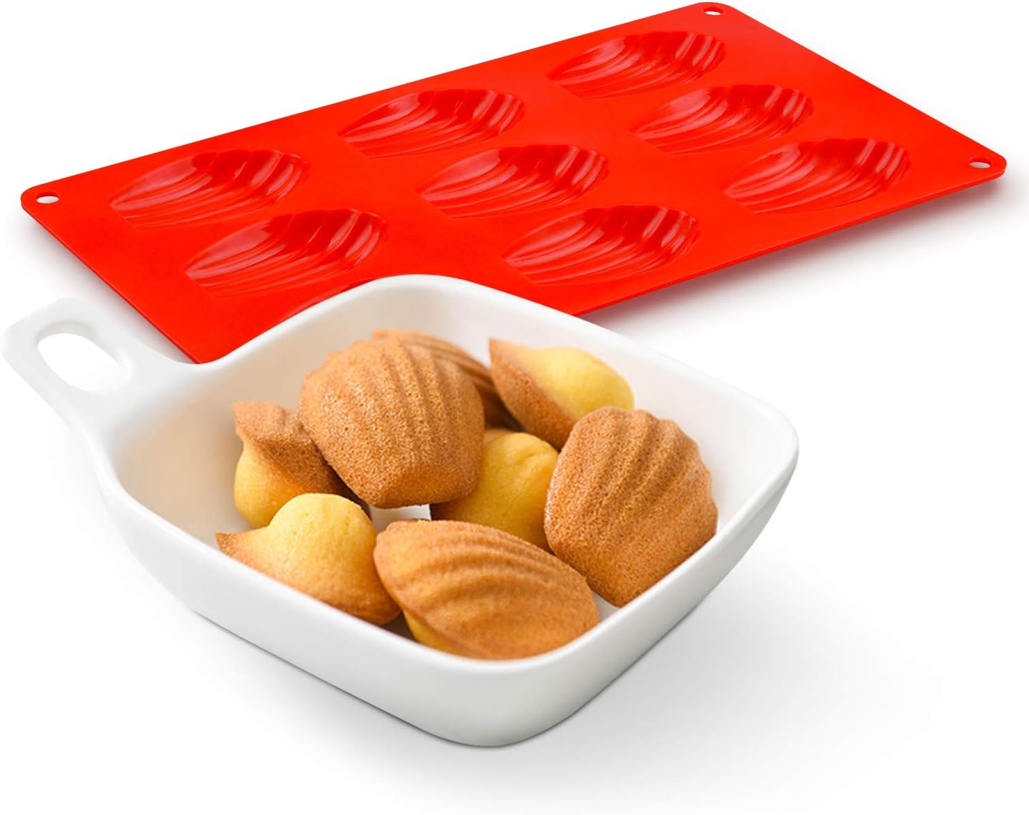 Silicone Madeleine Pans - 9 Cups Madeleine Mold for Small Cake, Chocolate, Cookies Pack of 2 - Image 4