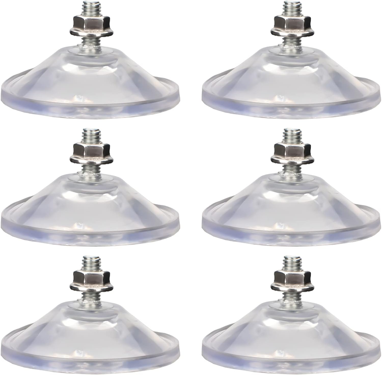 6 Pcs Strong Thickened Sucker Suction Cup Clear PVC Sucker Pads with M6 x 14 Thread Screw Extra Strong Adhesive Glass Suction Holder - Image 1
