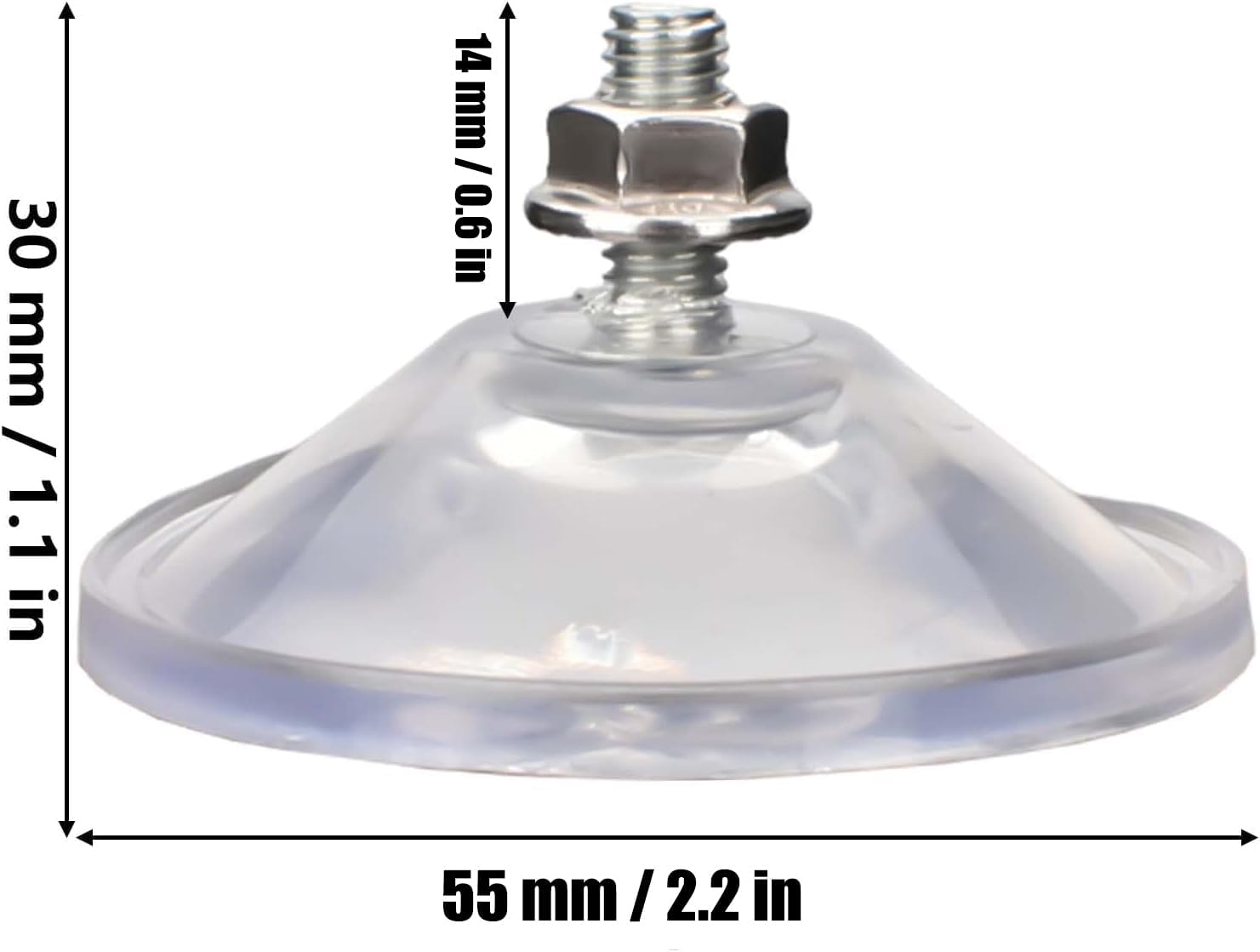 6 Pcs Strong Thickened Sucker Suction Cup Clear PVC Sucker Pads with M6 x 14 Thread Screw Extra Strong Adhesive Glass Suction Holder - Image 2