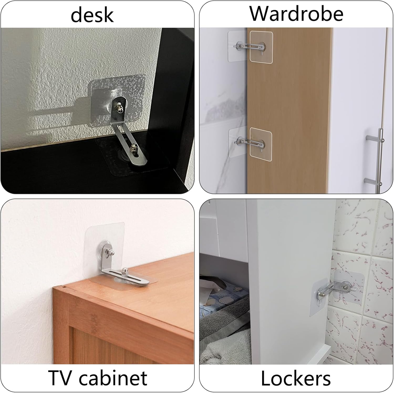 No Drill Furniture Anchors 6 Packs Anti Tip Furniture Straps Kit Adhesive Furniture Wall Anchors for Baby Proofing, Secure Bookcase Dresser Shelf Cabinet Wall - Image 7