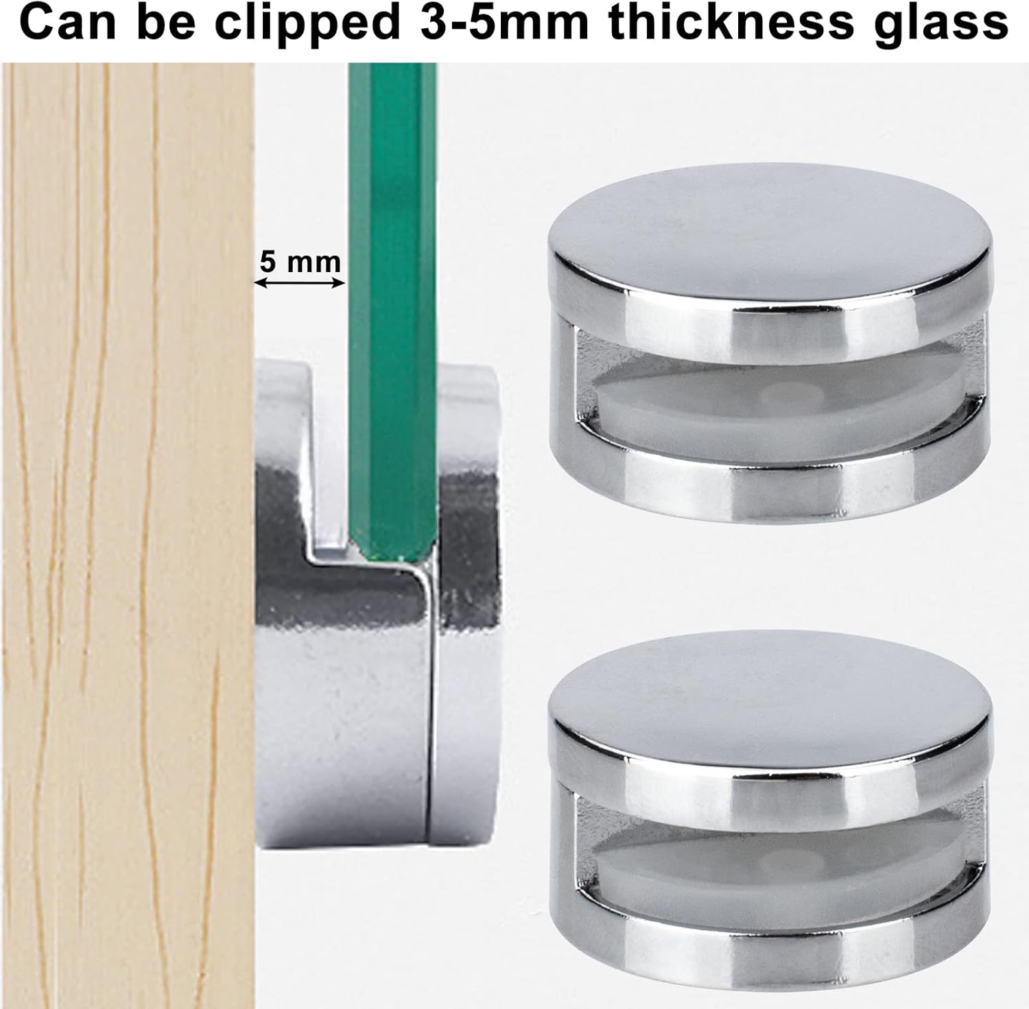 Upgraded 3-5mm Frameless Mirror Mounting Hardware 4 Pack Dual-Screw Fixing Mirror Mounting Kit with Heavy Duty Long Screws & Anchors - Image 3
