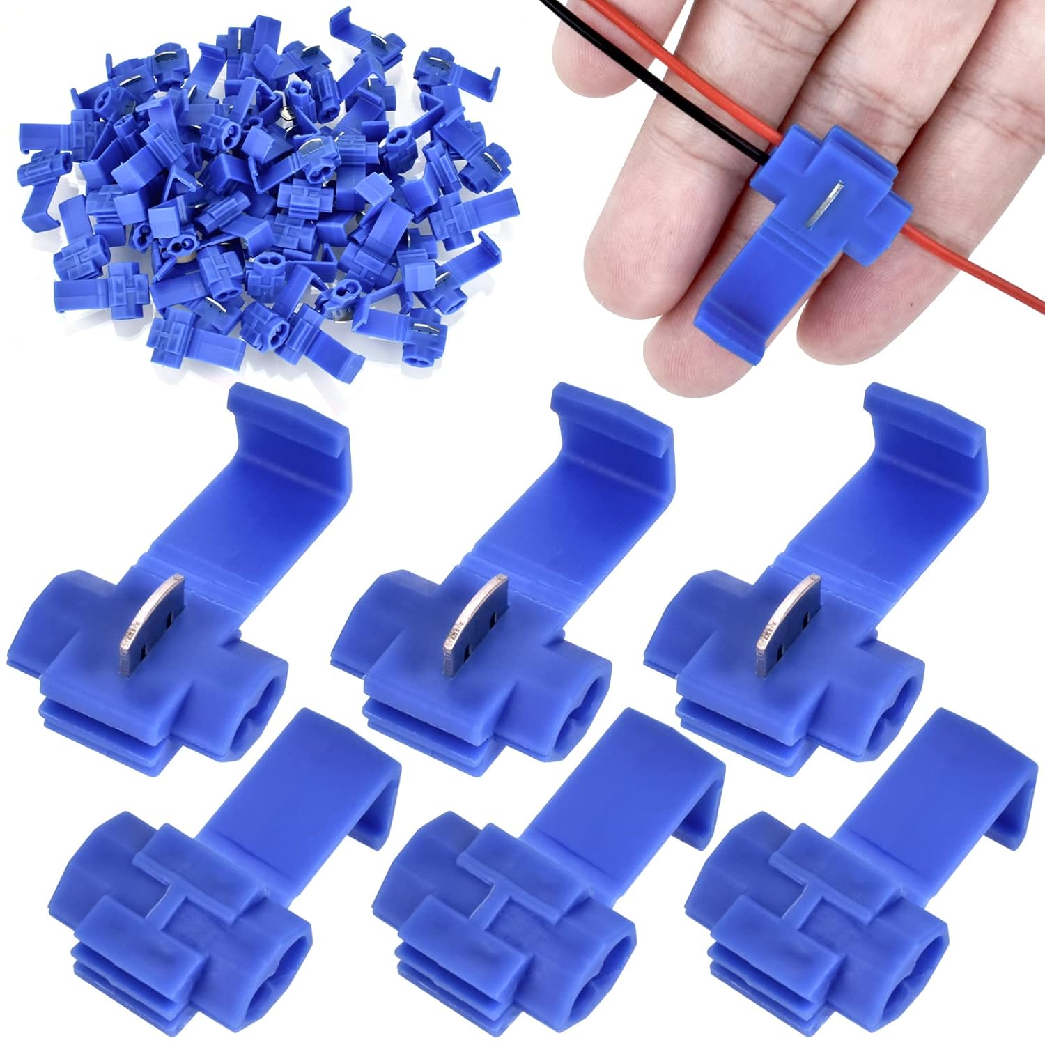 60Pcs Solderless Quick Splice Wire Connectors 18-14 AWG Splice Connector Snap Electrical Wire Connector Cold Pressed Insulated Electric Wire Splice Connectors - Image 1