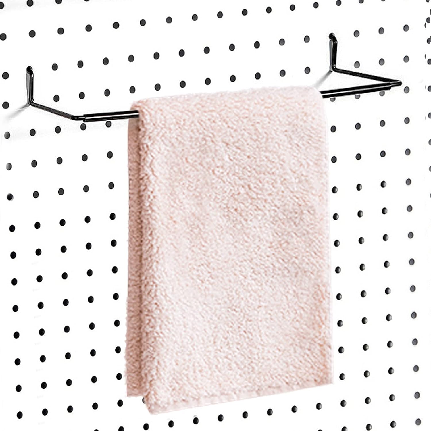 2 Pack Pegboard Towel Holder Pegboard Hooks for Paper Towels, Kitchen Towels, Stickers, Tapes Great Peg Board Organizer Accessories for Workshop, Garage, Kitchen - Image 6