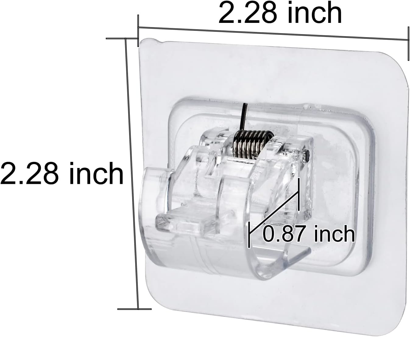4PCS No Drill Curtain Rod Brackets, Self Adhesive Curtain Rod Holder Hooks, Nail Free Adjustable Curtain Rod Hooks Curtain Hangers Wall Mount Holder for Bathroom Kitchen Home Bathroom & Hotel - Image 2