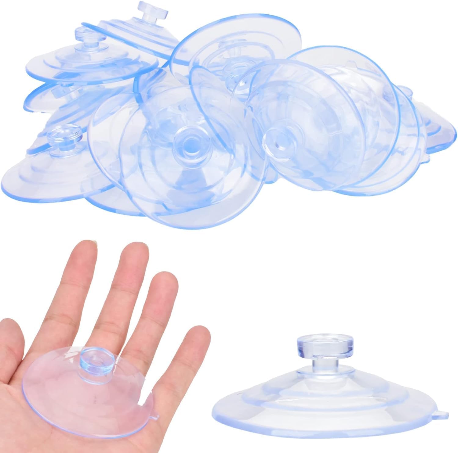 Suction Cup 65mm/2.5'' Glass Suction Pads Clear PVC Sucker Pads Suction Holder Without Hooks for Bathroom Wall Door Glass Window Car Shade (12 Pcs) - Image 1
