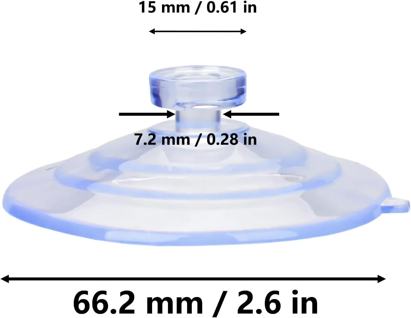 Suction Cup 65mm/2.5'' Glass Suction Pads Clear PVC Sucker Pads Suction Holder Without Hooks for Bathroom Wall Door Glass Window Car Shade (12 Pcs) - Image 2