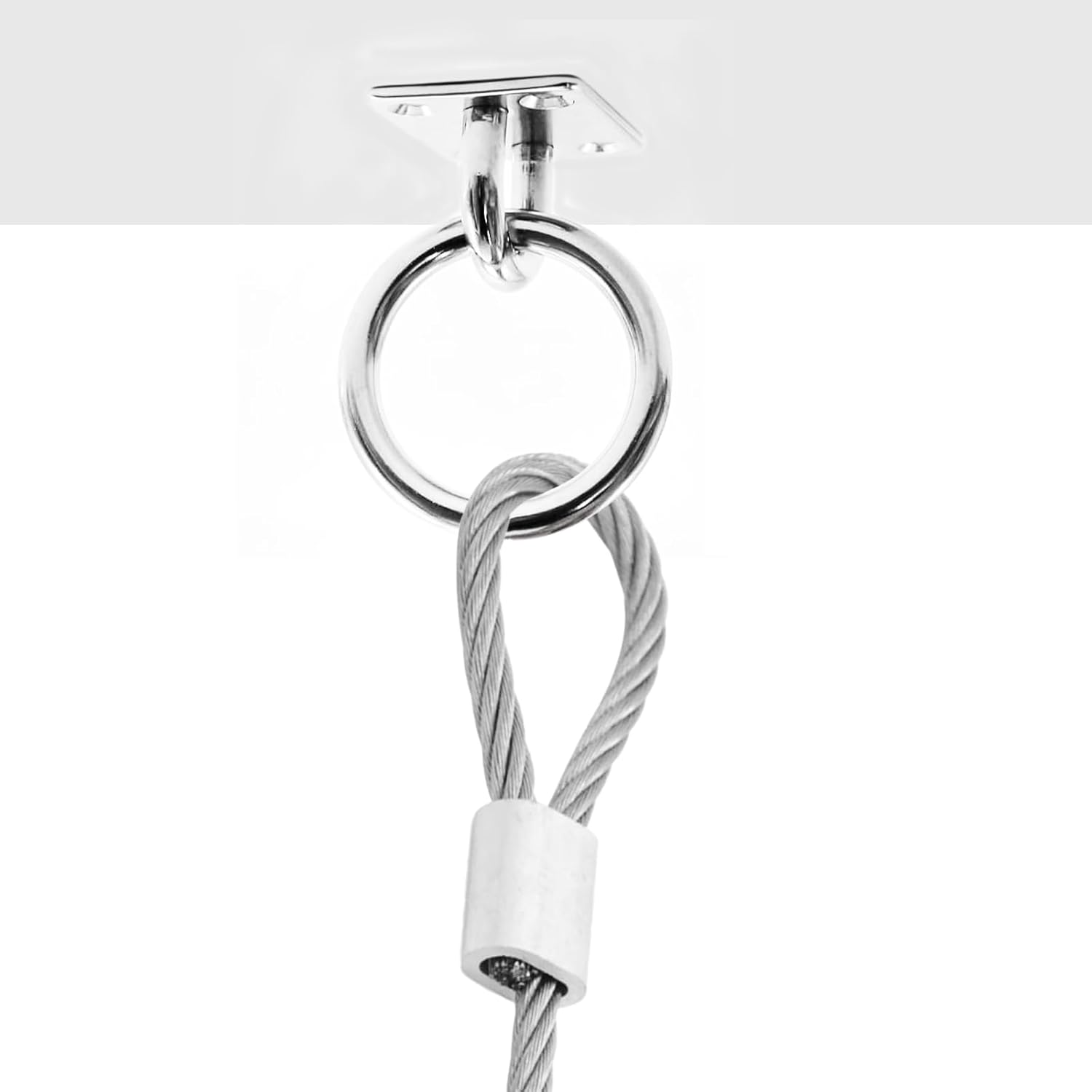 AccEncy 2Pcs M8 Stainless Steel Extra Large Heavy Duty Ring and Square Wall Mount Ceiling Indoor/Outdoor Hooks - Image 6