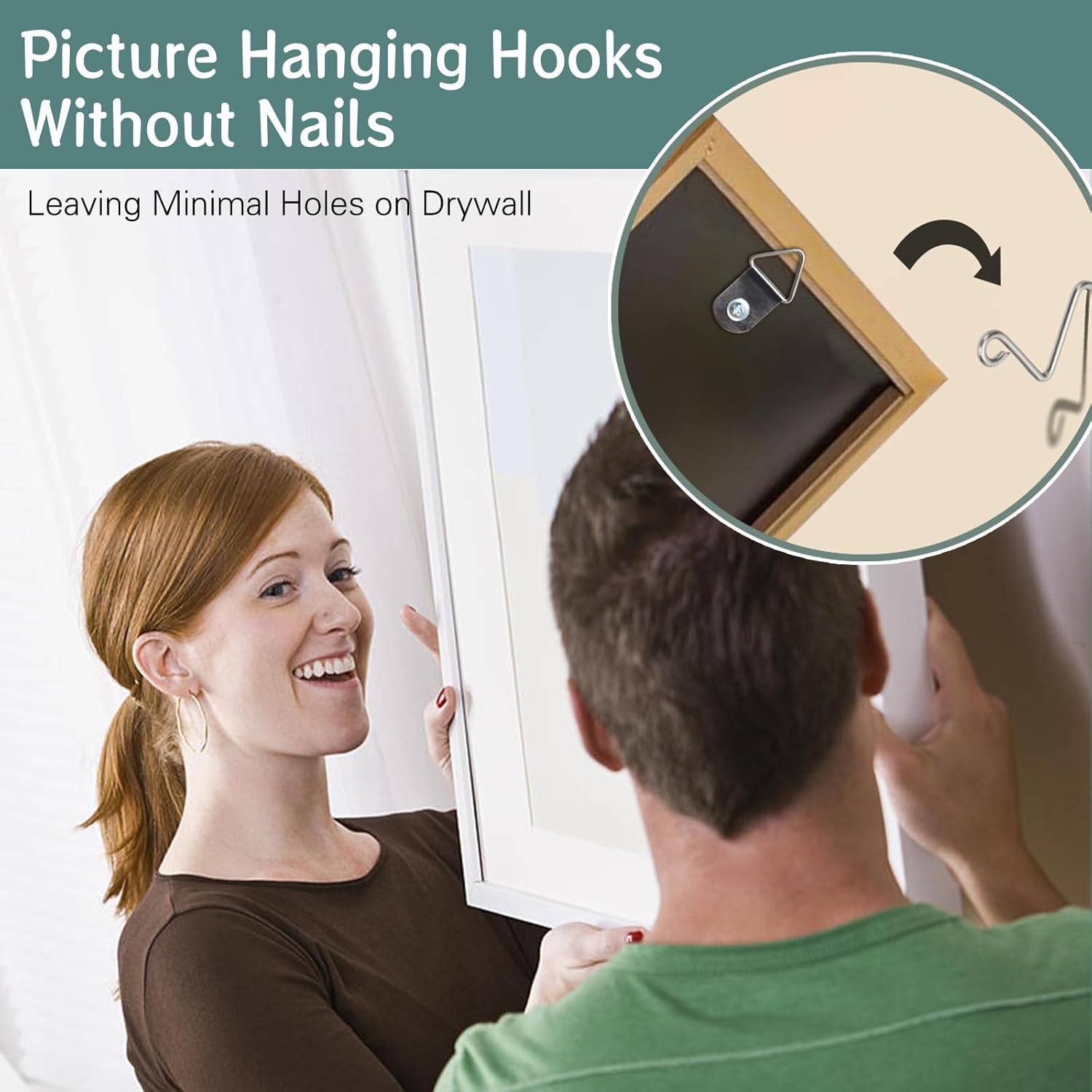 30Pcs Picture Hanger Hooks Super Hooks for Hanging Drywall Picture Hanging Hooks Heavy Duty Wall Hooks for Hanging Pictures, Photos, Frames, Planters, Art, Clock - Image 5