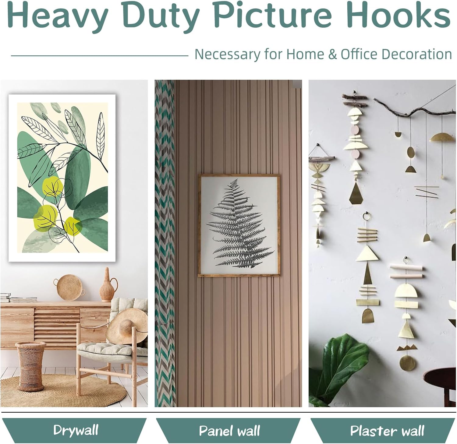 30Pcs Picture Hanger Hooks Super Hooks for Hanging Drywall Picture Hanging Hooks Heavy Duty Wall Hooks for Hanging Pictures, Photos, Frames, Planters, Art, Clock - Image 6